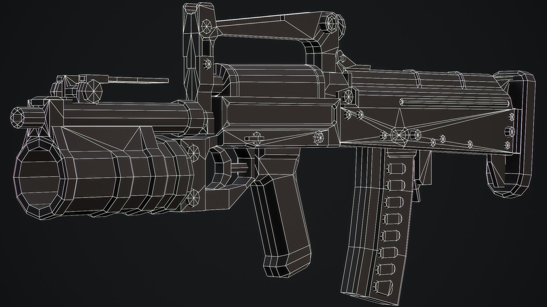 Stylized Ots-14 Groza Low Poly Game Ready Low-poly 3D model_17