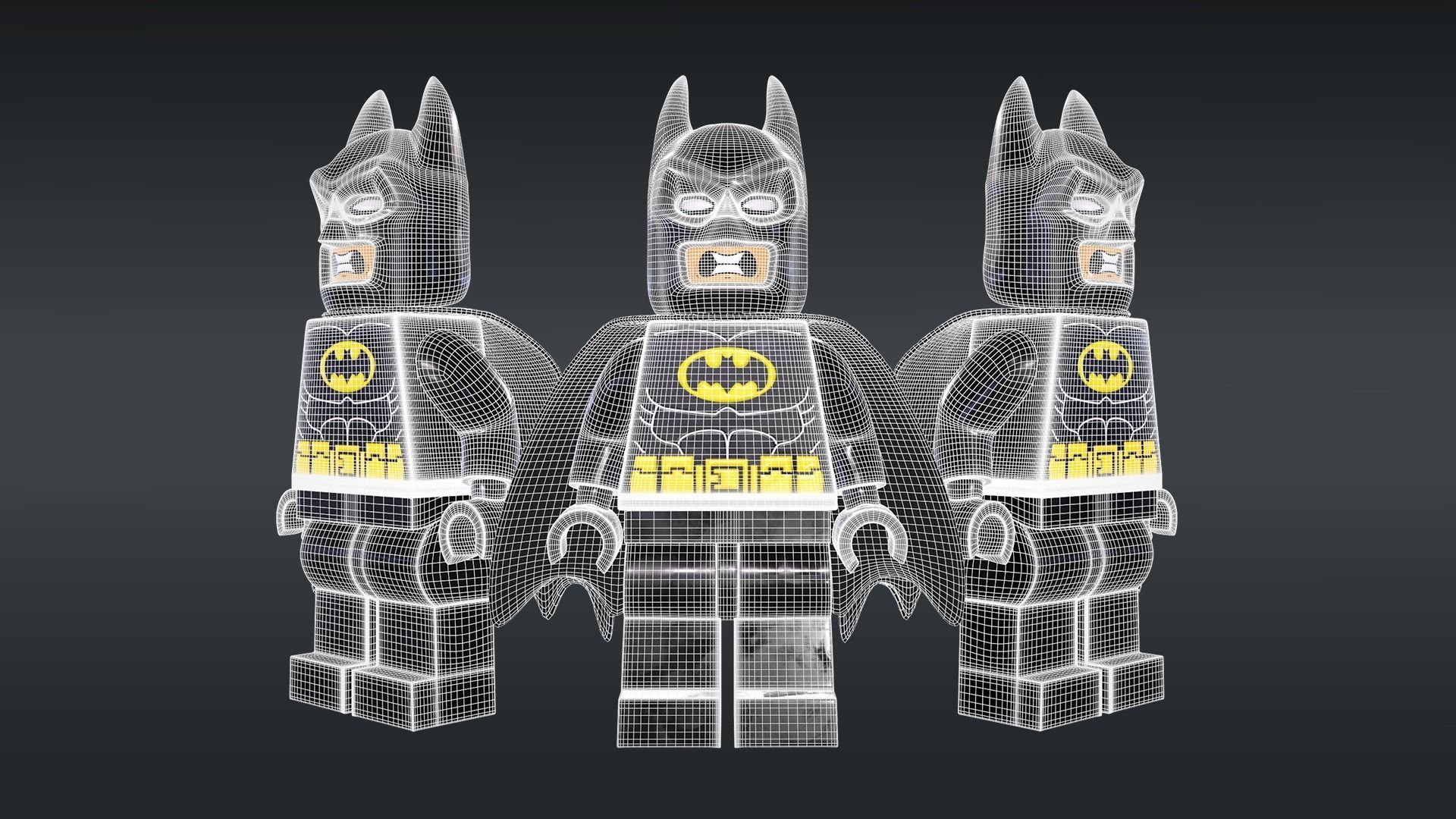 LEGO Minifigure 3D model - Batman-Joker-Deadpool Low-poly 3D model_15