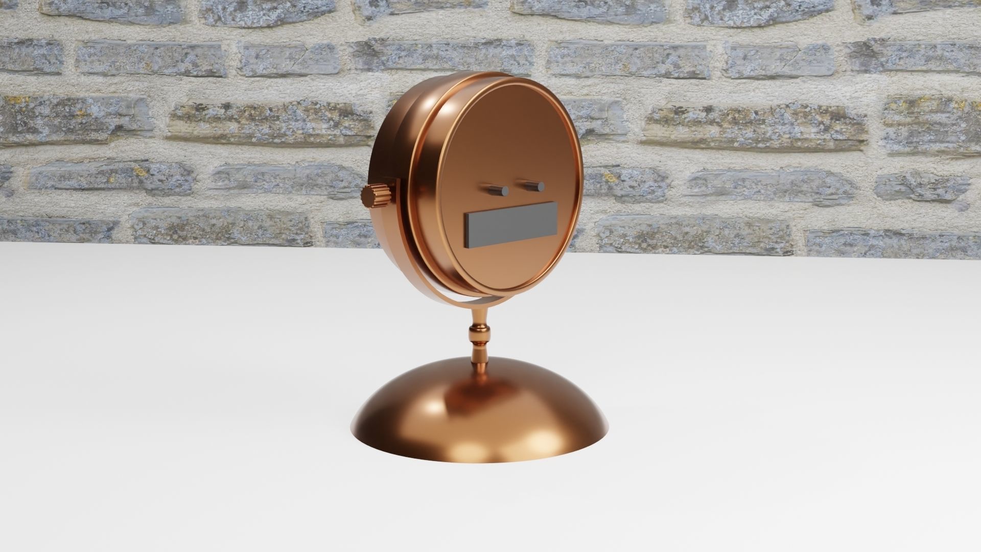 Retro Table Clock 3D model_4