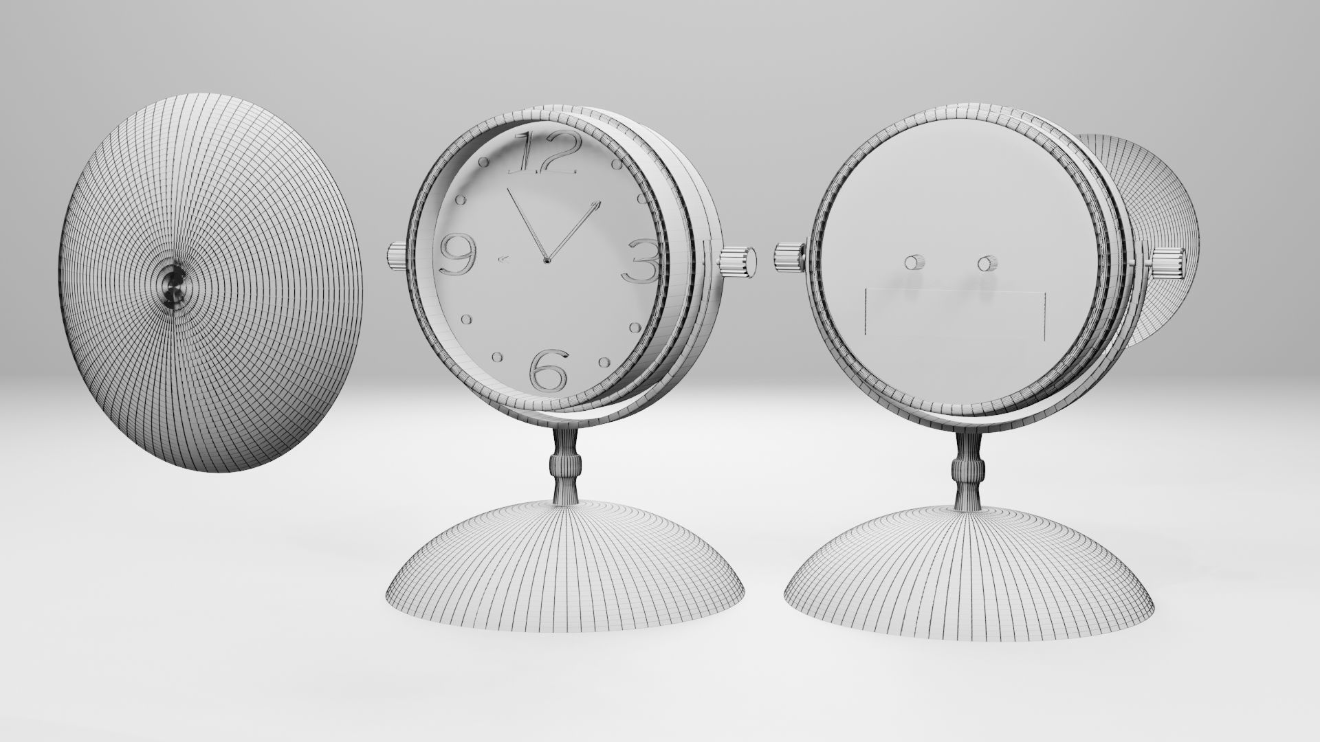 Retro Table Clock 3D model_6