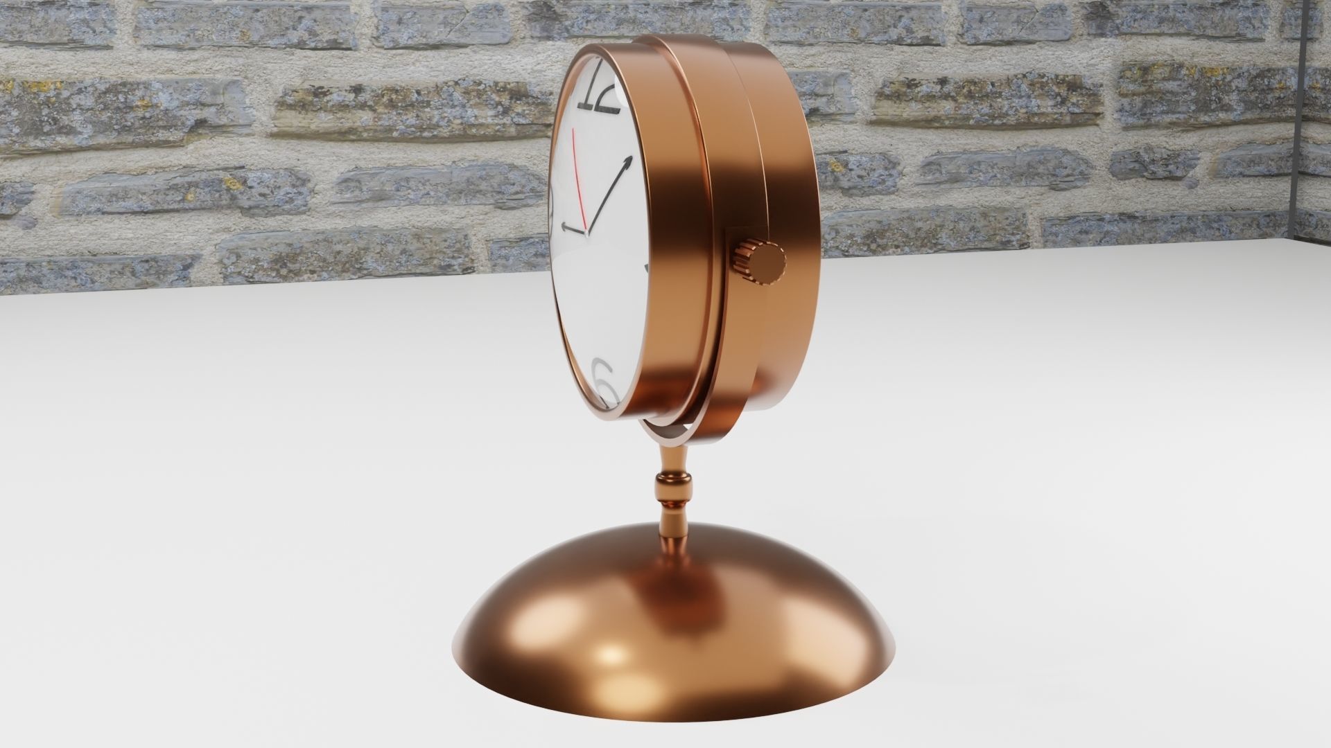 Retro Table Clock 3D model_3