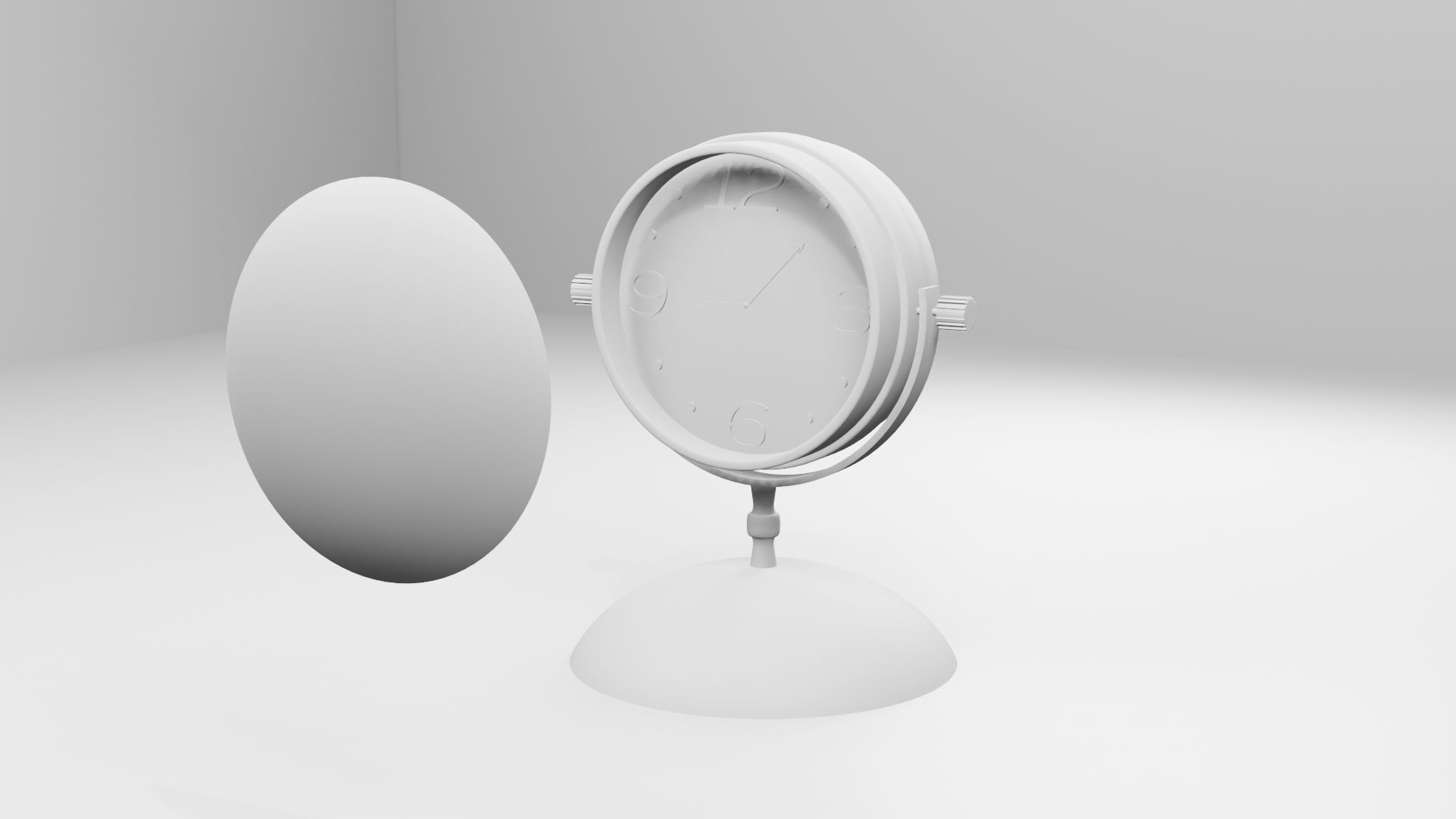 Retro Table Clock 3D model_5