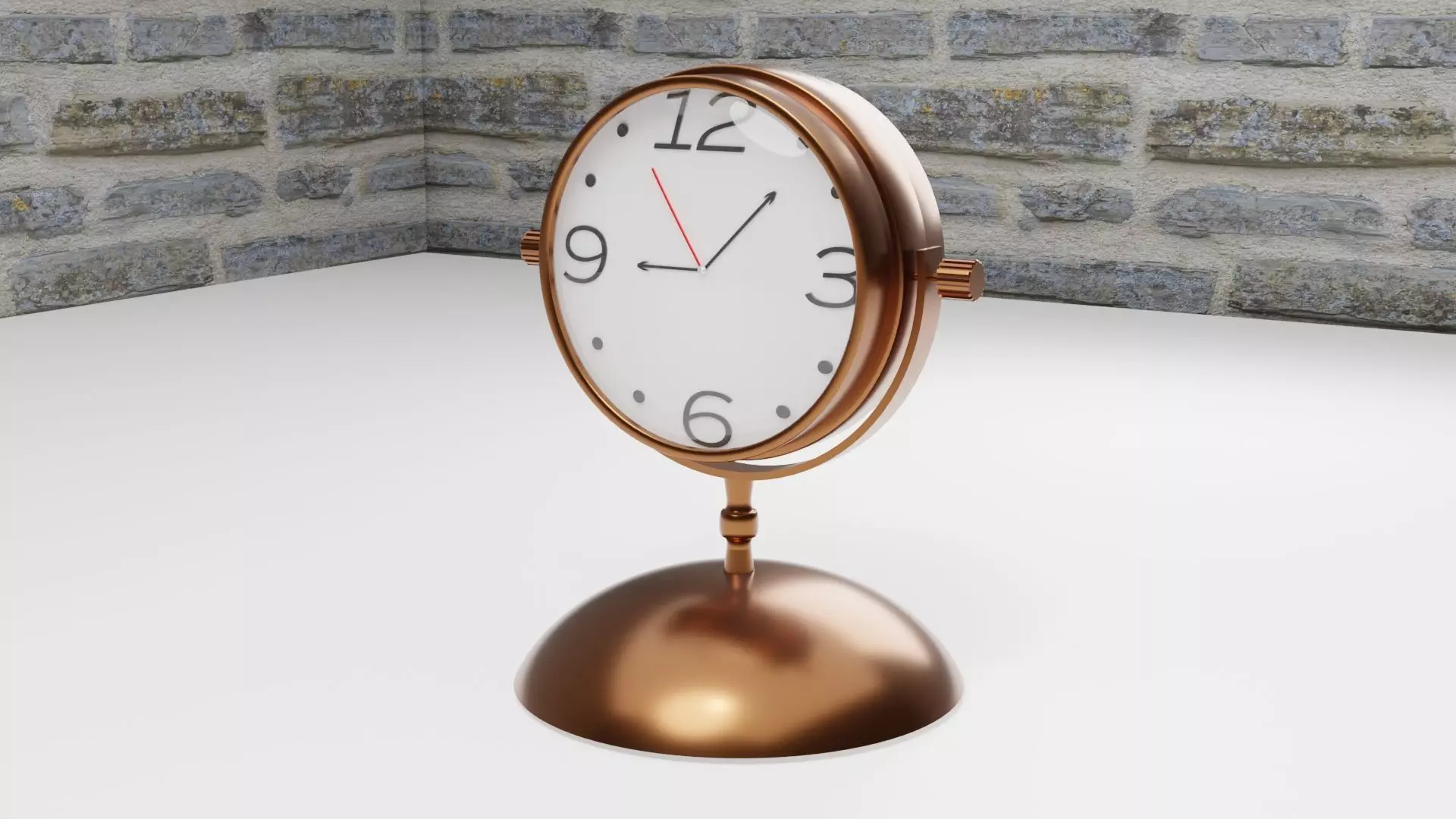 Retro Table Clock 3D model_0