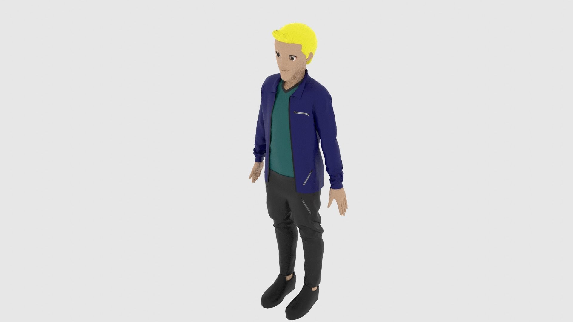 Cartoon Character Low-poly 3D model_4