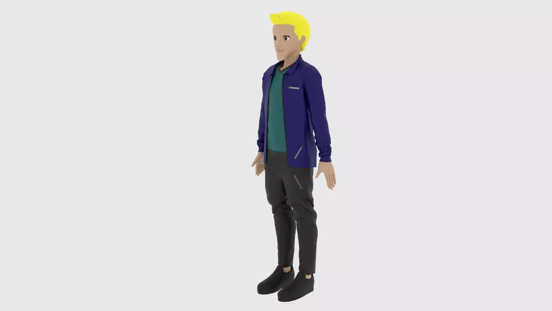 Cartoon Character Low-poly 3D model_0