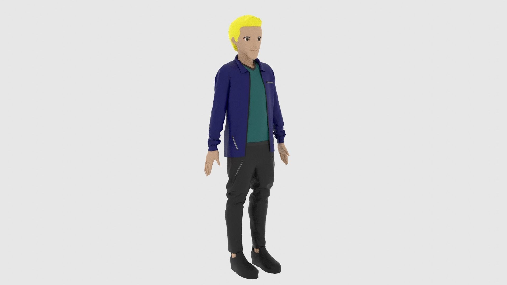 Cartoon Character Low-poly 3D model_3