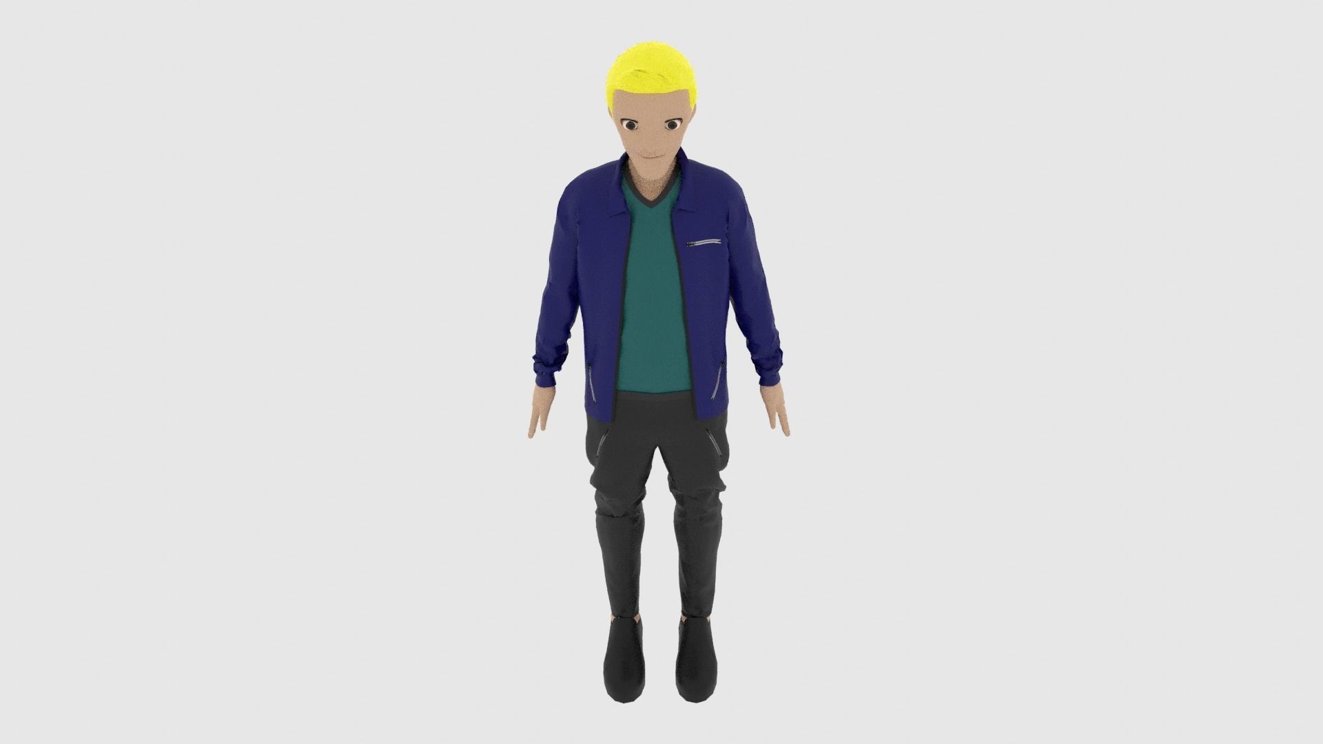 Cartoon Character Low-poly 3D model_5