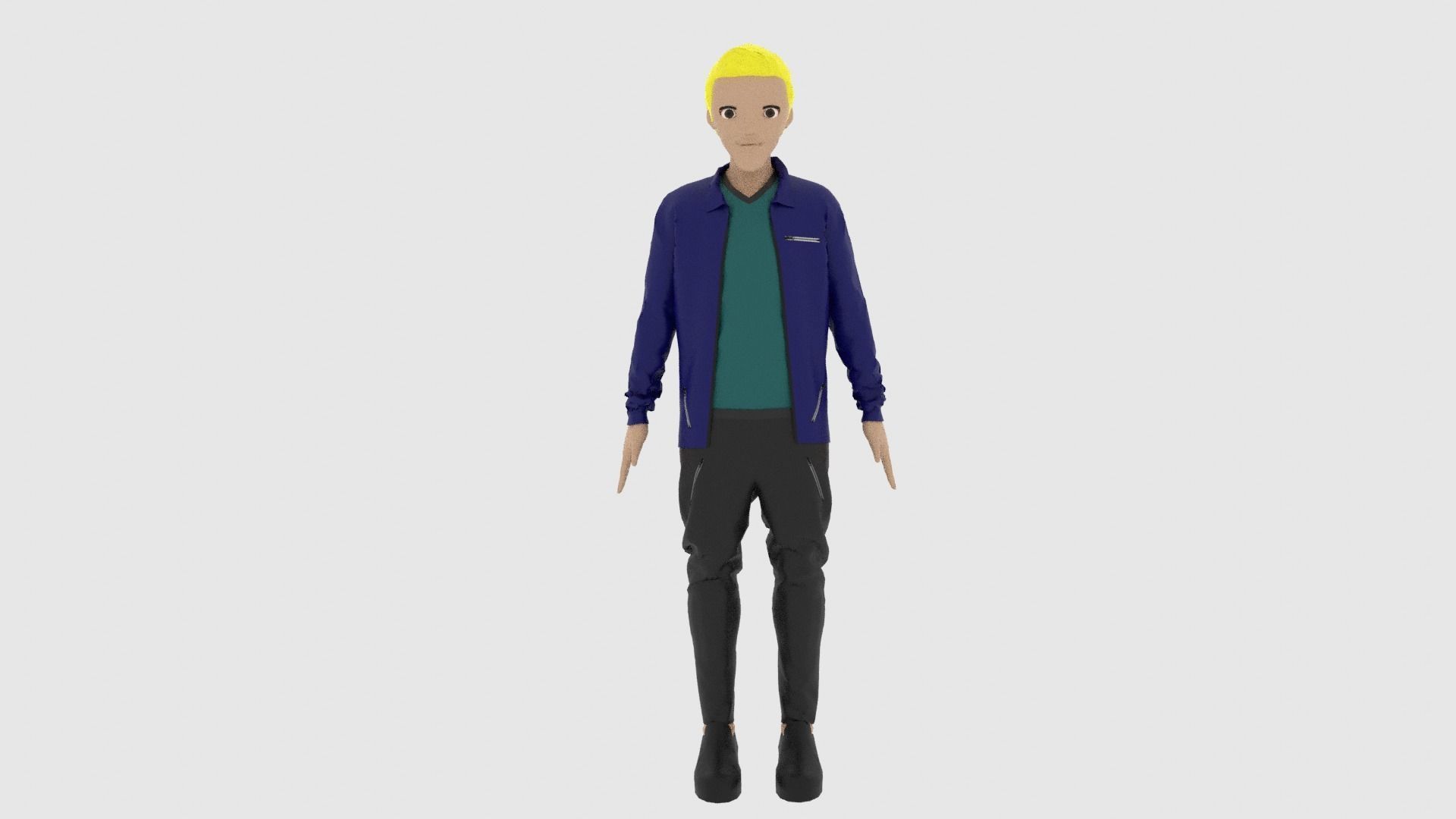 Cartoon Character Low-poly 3D model_2