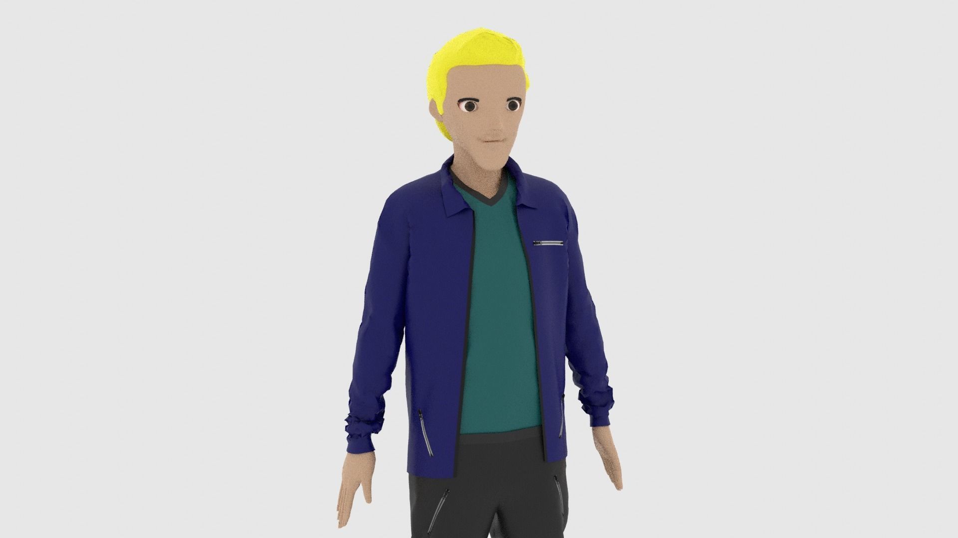 Cartoon Character Low-poly 3D model_7