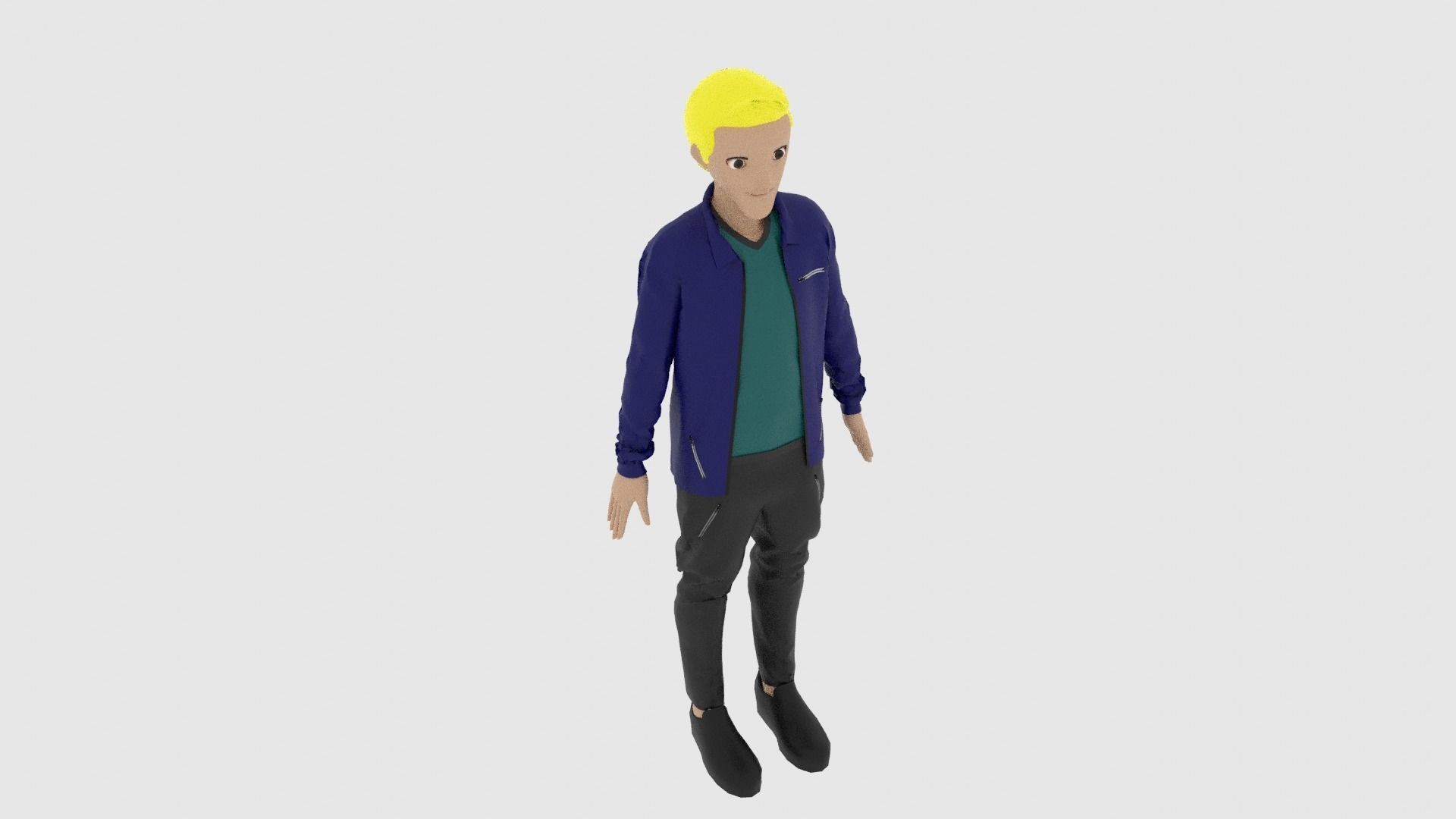 Cartoon Character Low-poly 3D model_6