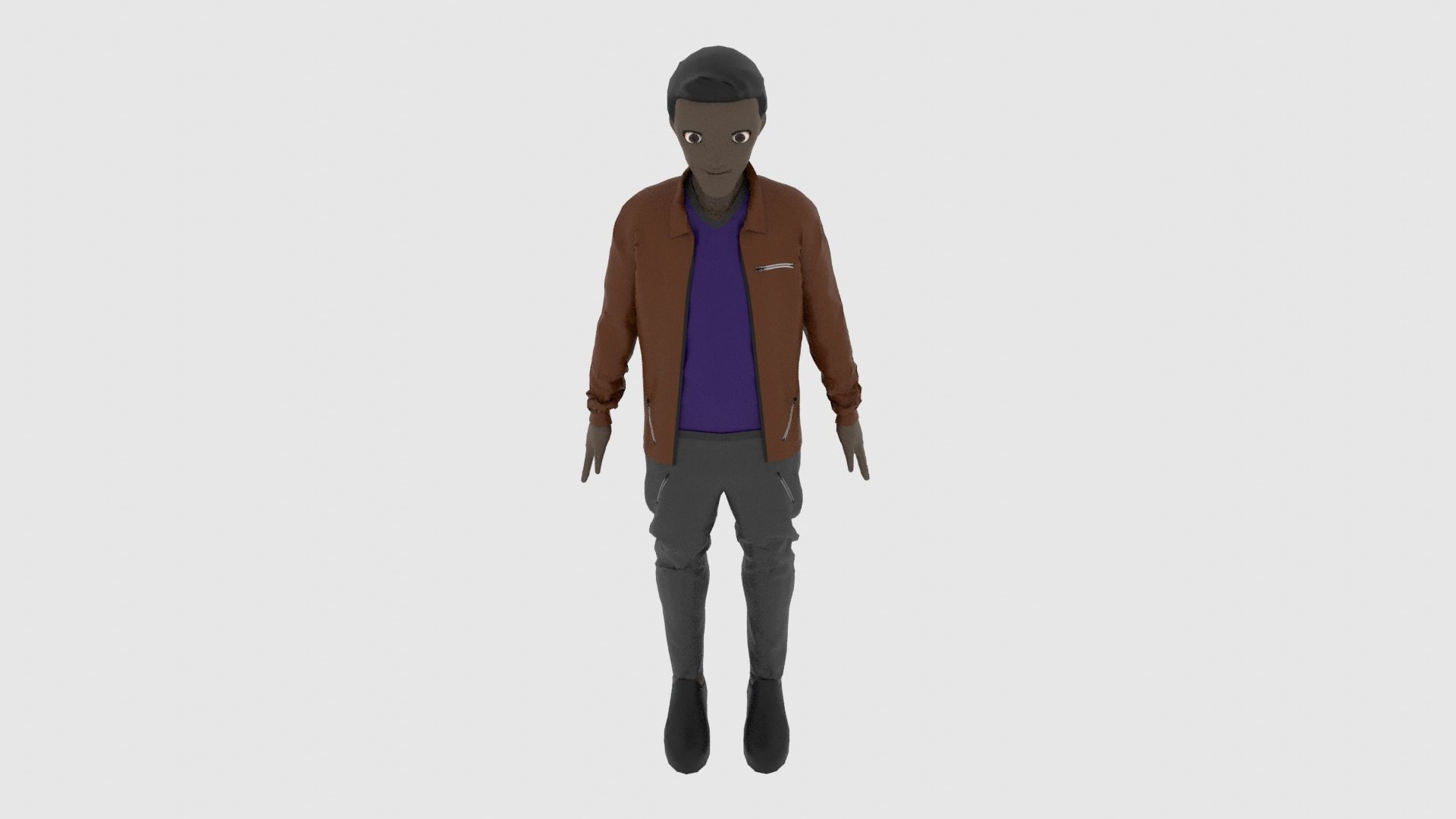 Cartoon Character Low-poly 3D model_5