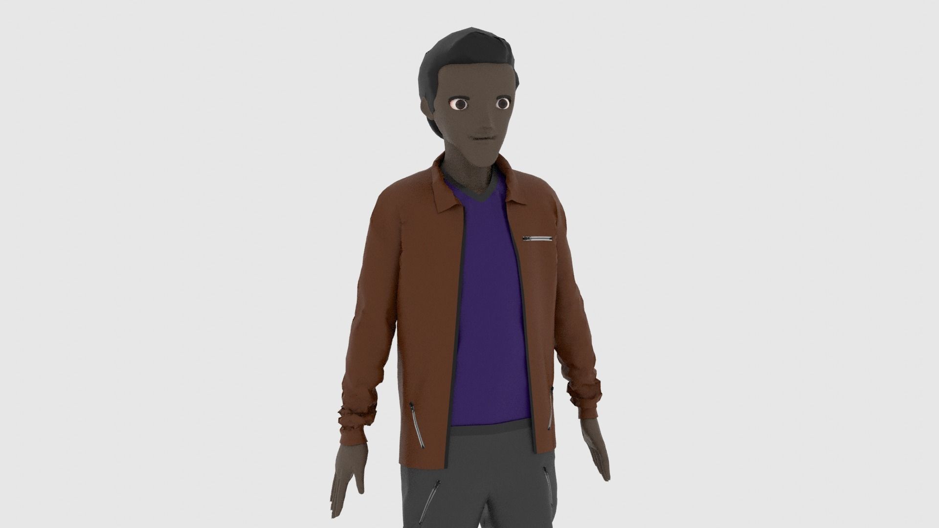 Cartoon Character Low-poly 3D model_7