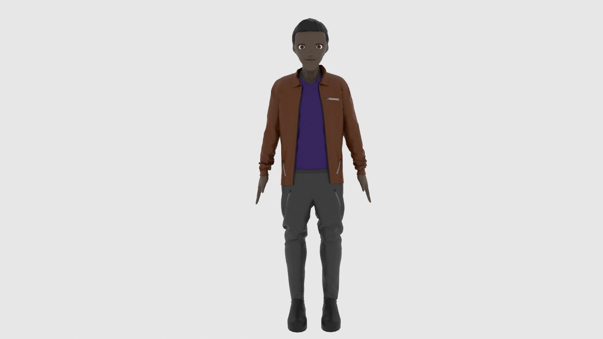 Cartoon Character Low-poly 3D model_2