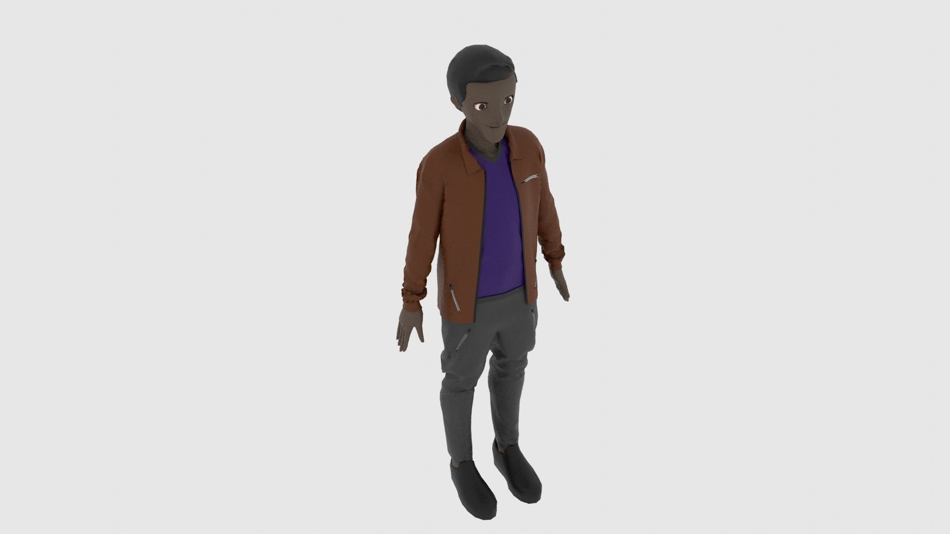 Cartoon Character Low-poly 3D model_6