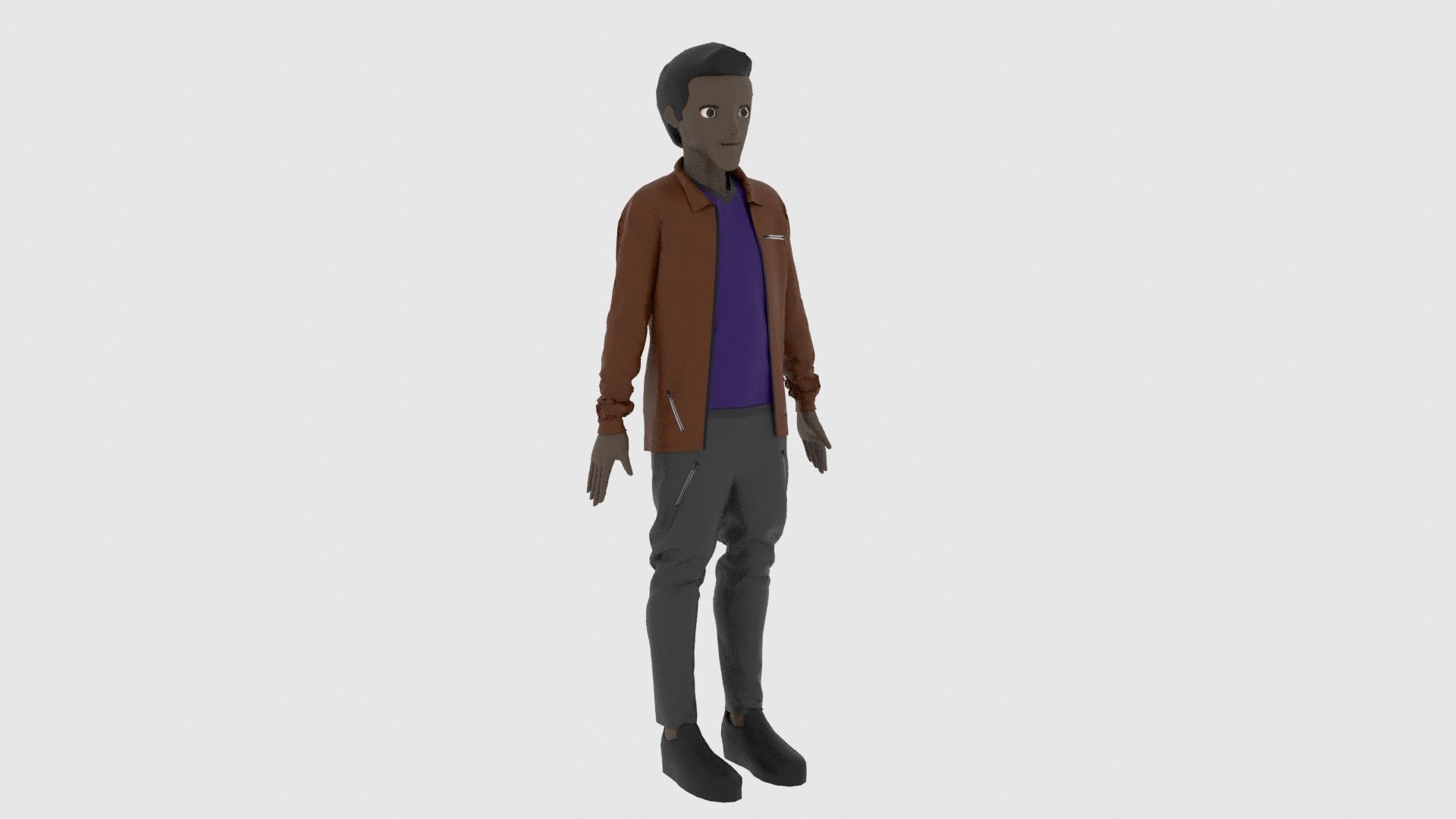 Cartoon Character Low-poly 3D model_3