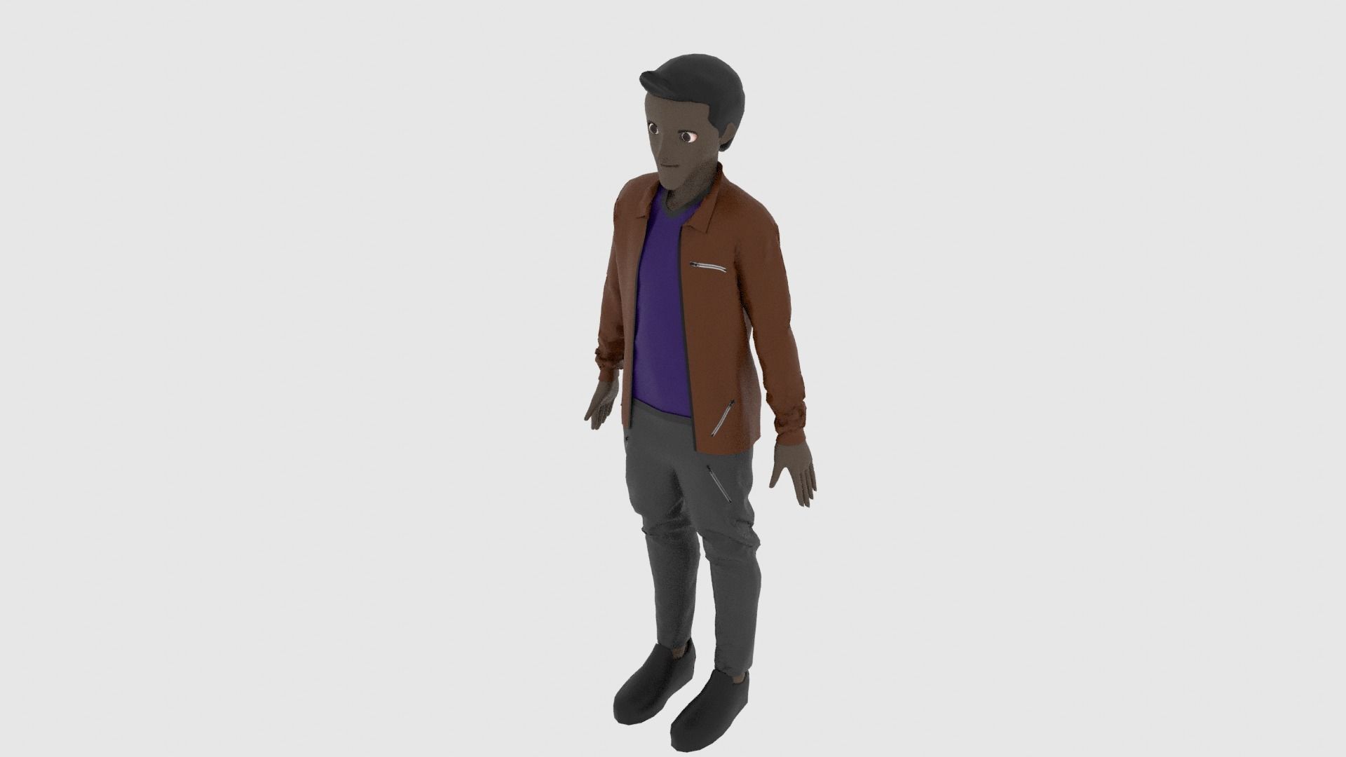 Cartoon Character Low-poly 3D model_4