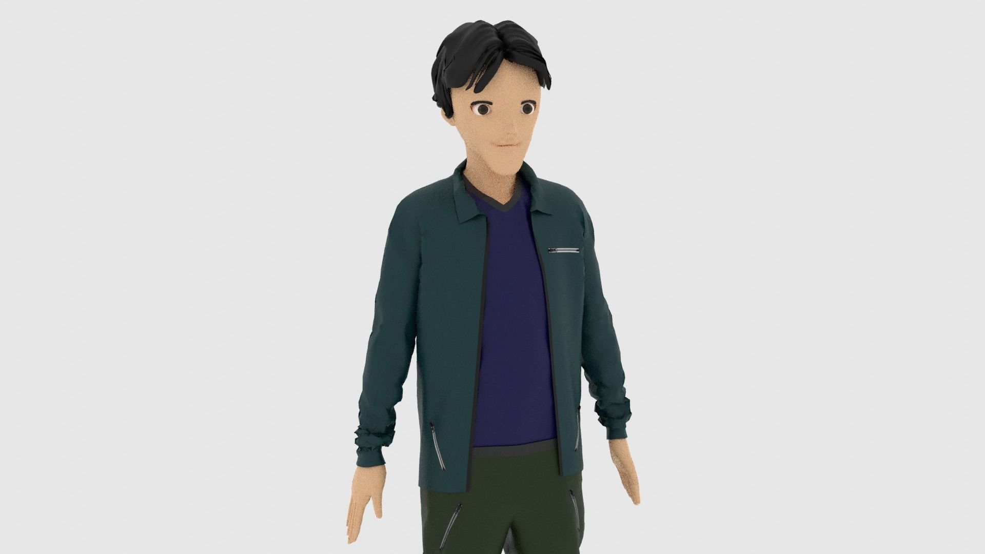 Cartoon Character Low-poly 3D model_7