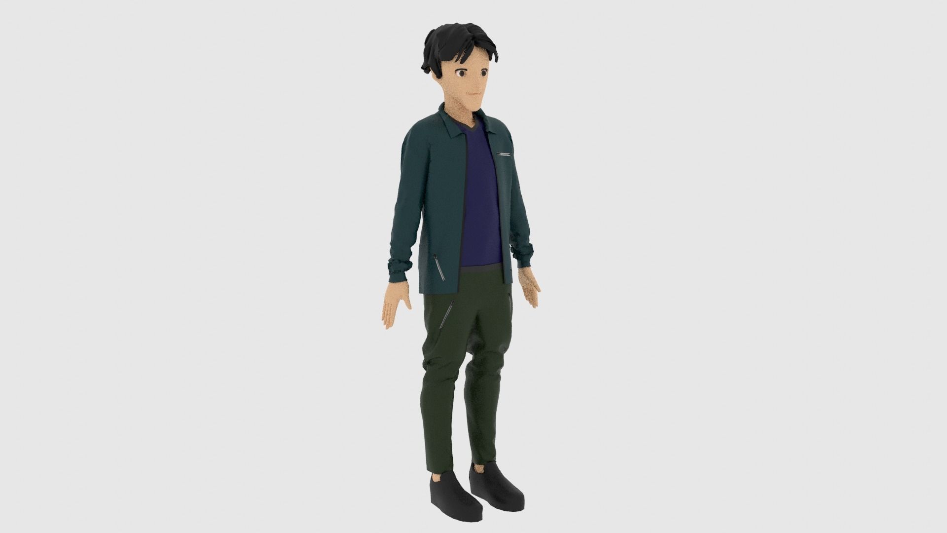 Cartoon Character Low-poly 3D model_3