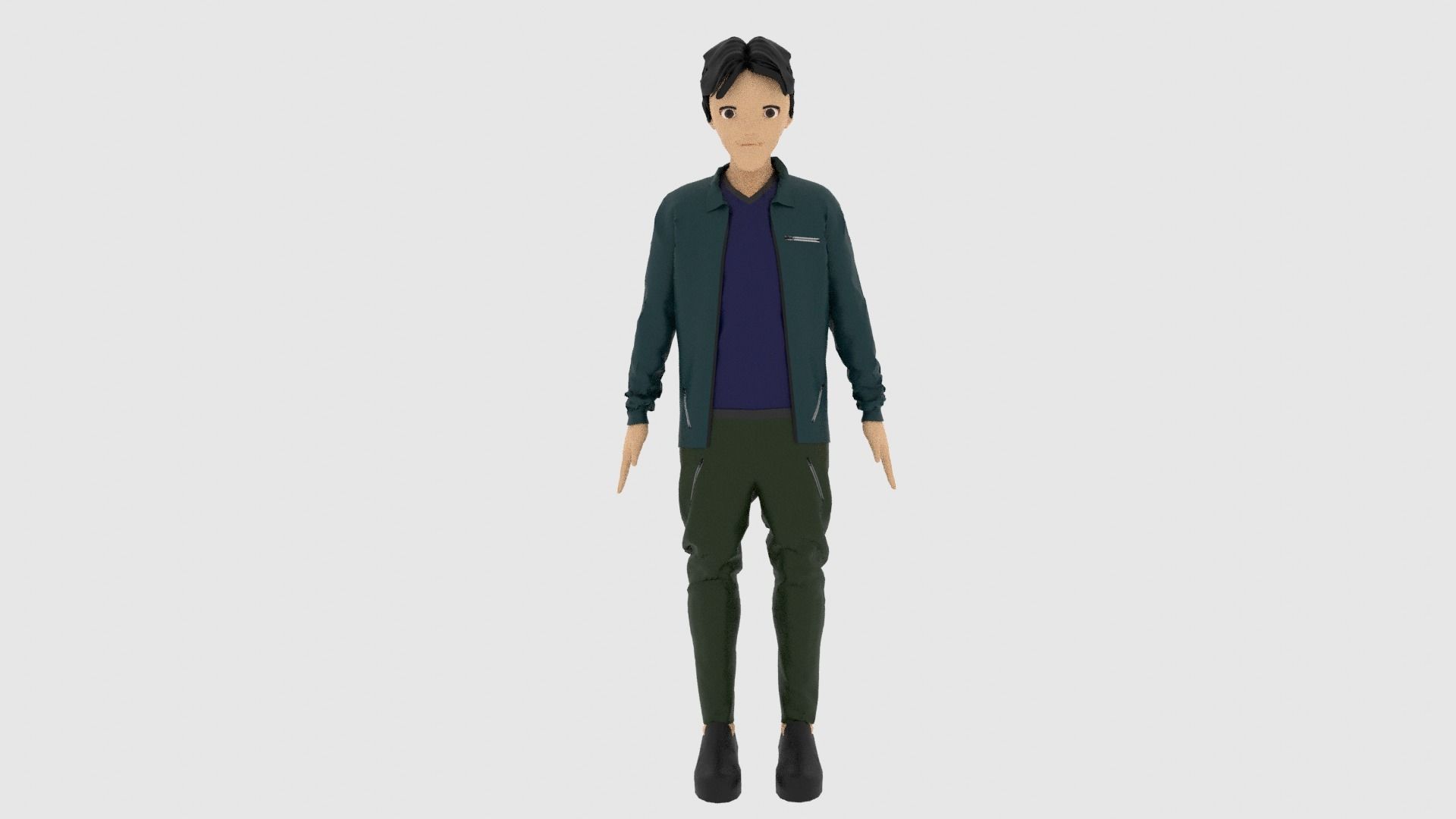 Cartoon Character Low-poly 3D model_2