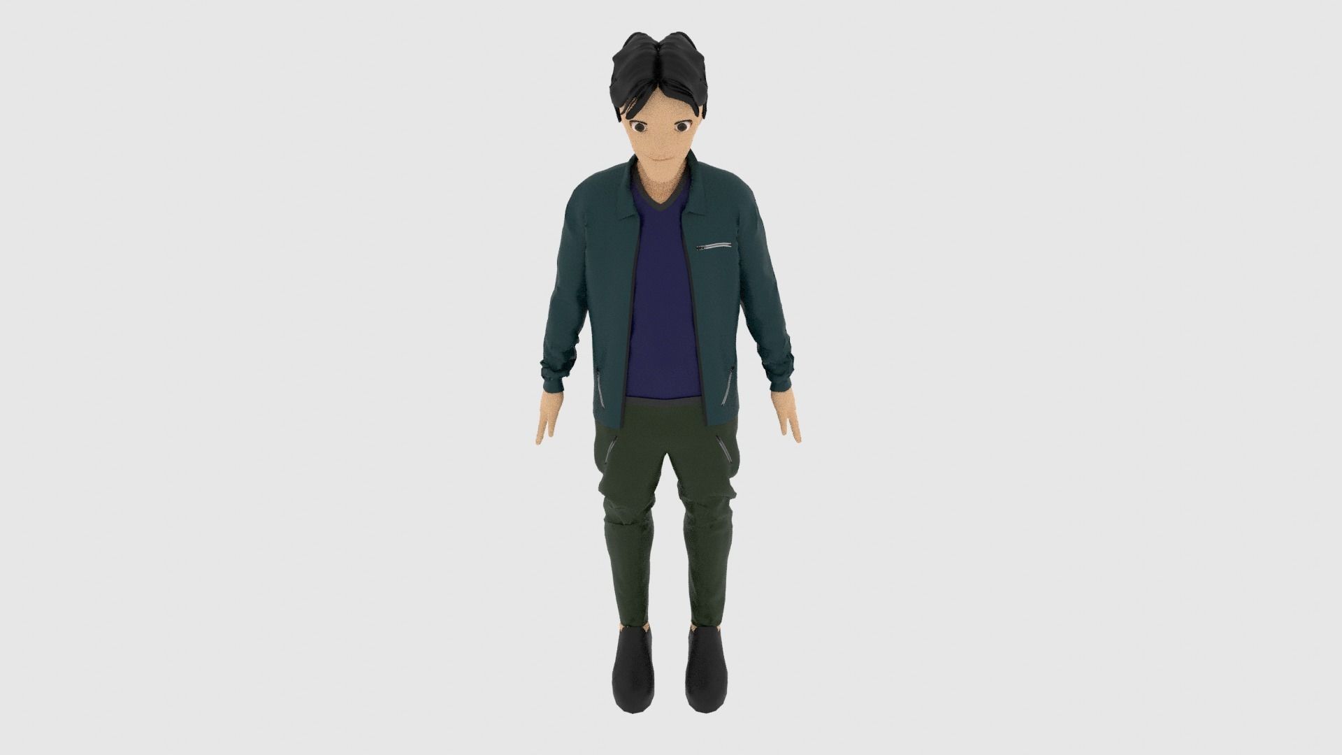 Cartoon Character Low-poly 3D model_5