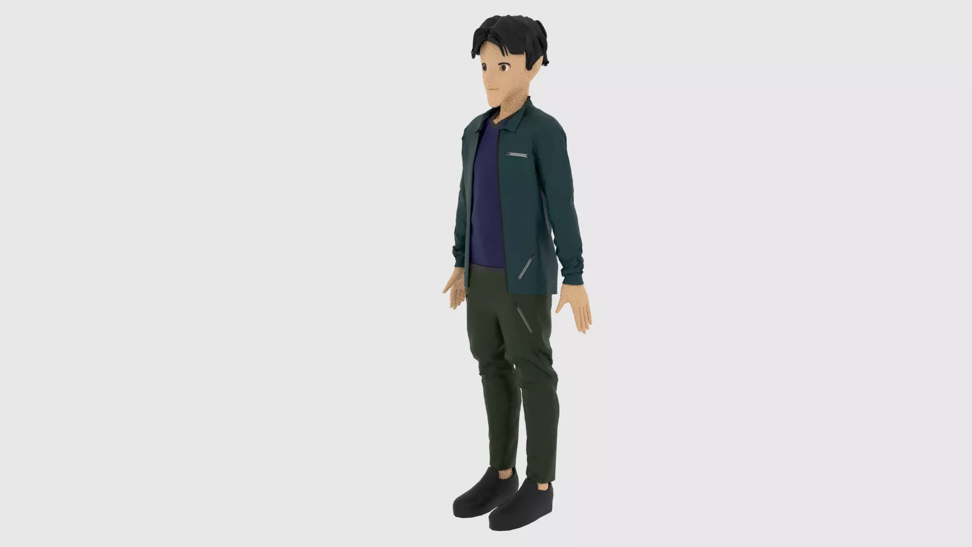 Cartoon Character Low-poly 3D model_0