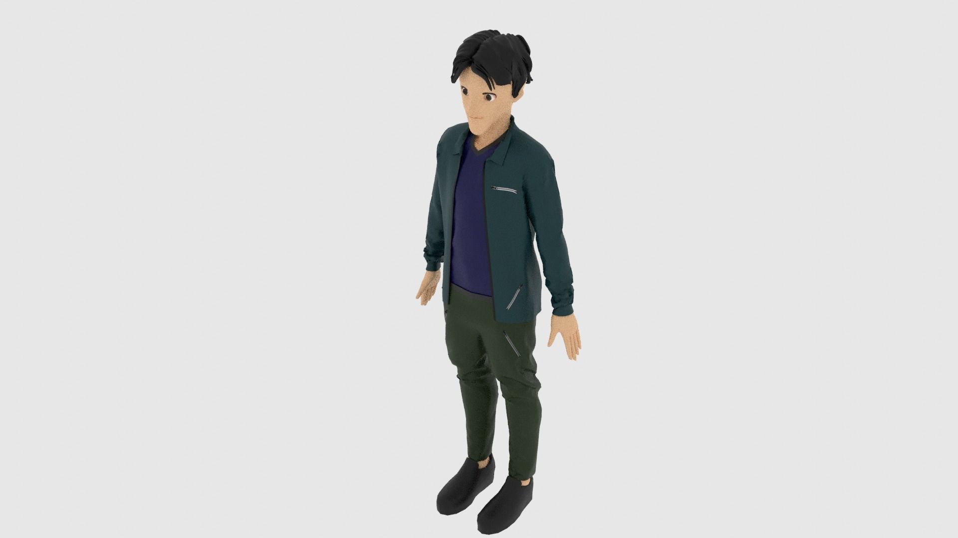 Cartoon Character Low-poly 3D model_4