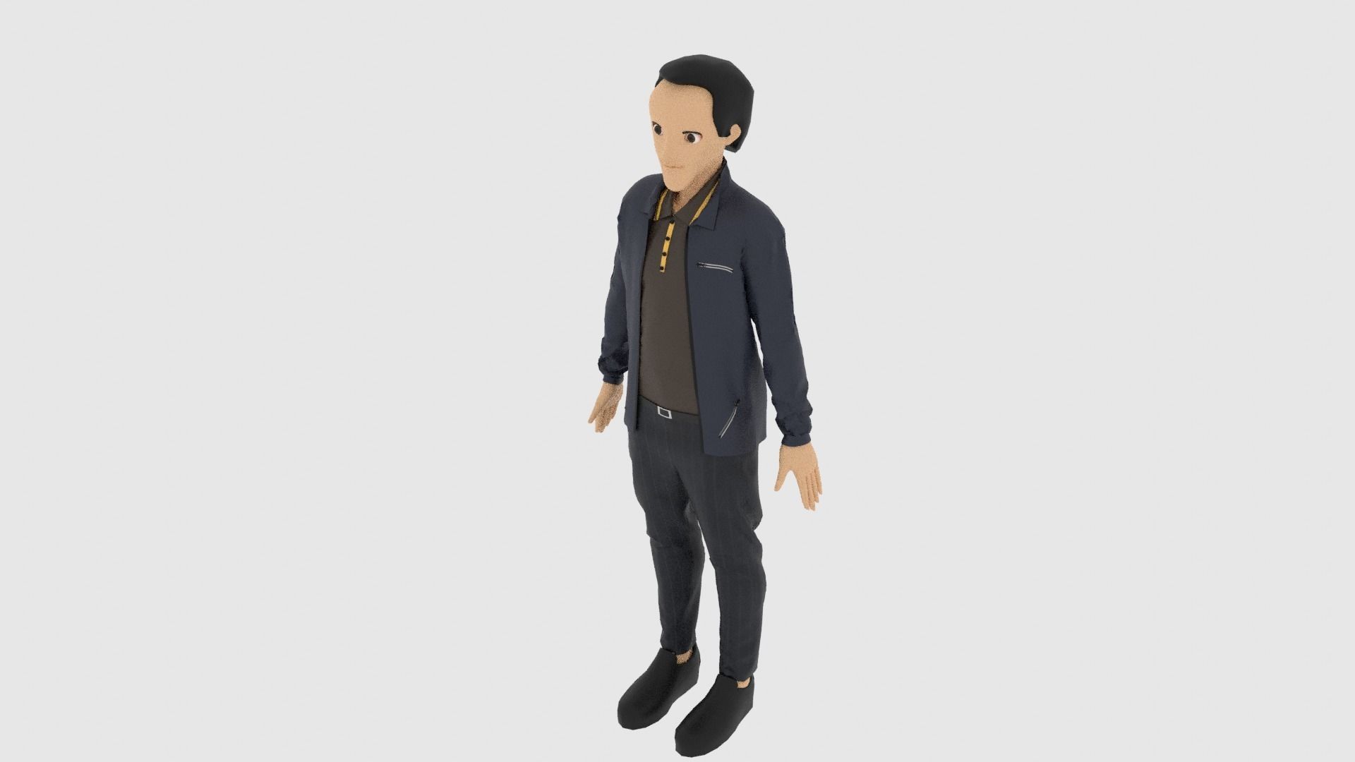 Cartoon Character Low-poly 3D model_4