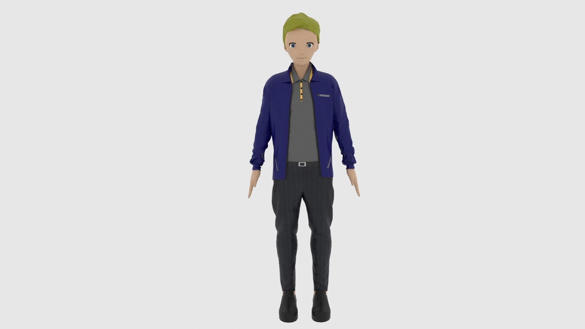 Cartoon Character Low-poly 3D model_2