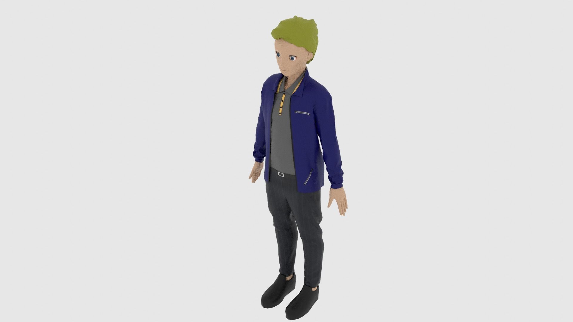 Cartoon Character Low-poly 3D model_4