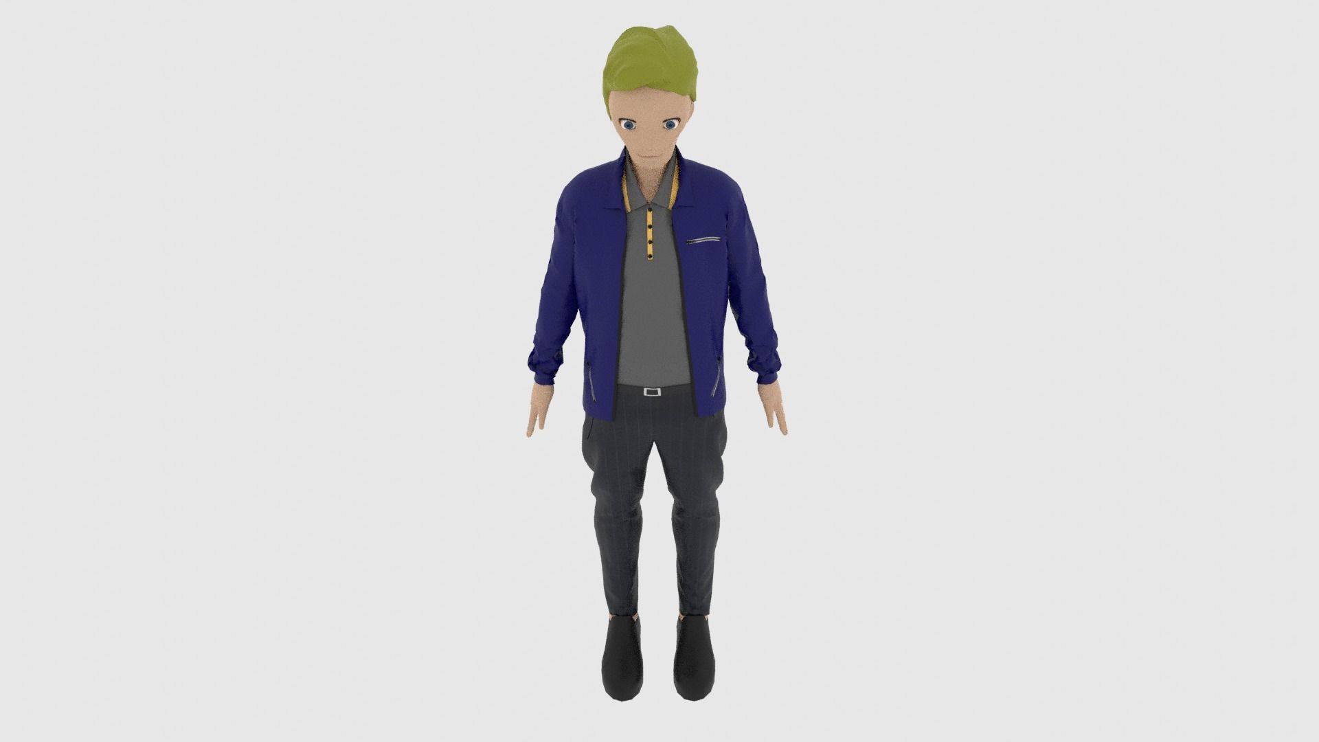Cartoon Character Low-poly 3D model_5