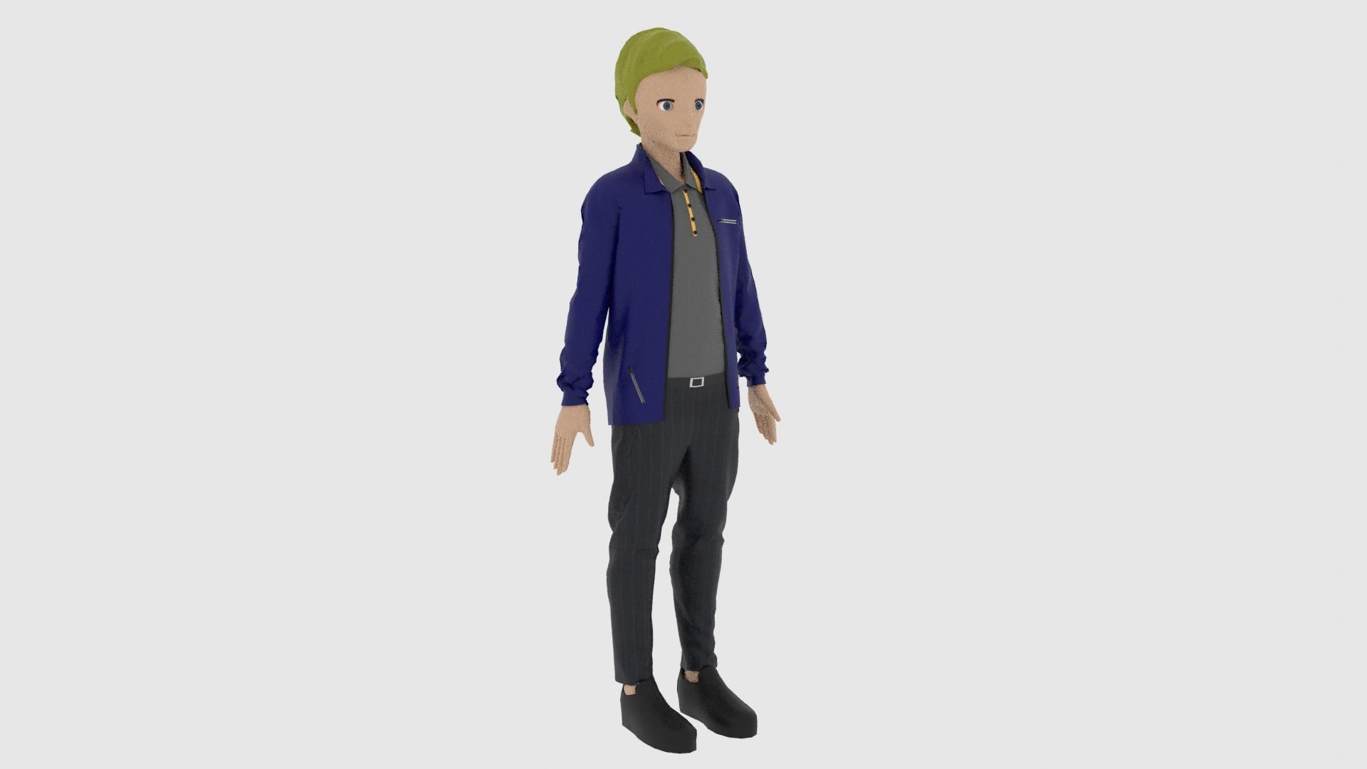 Cartoon Character Low-poly 3D model_3