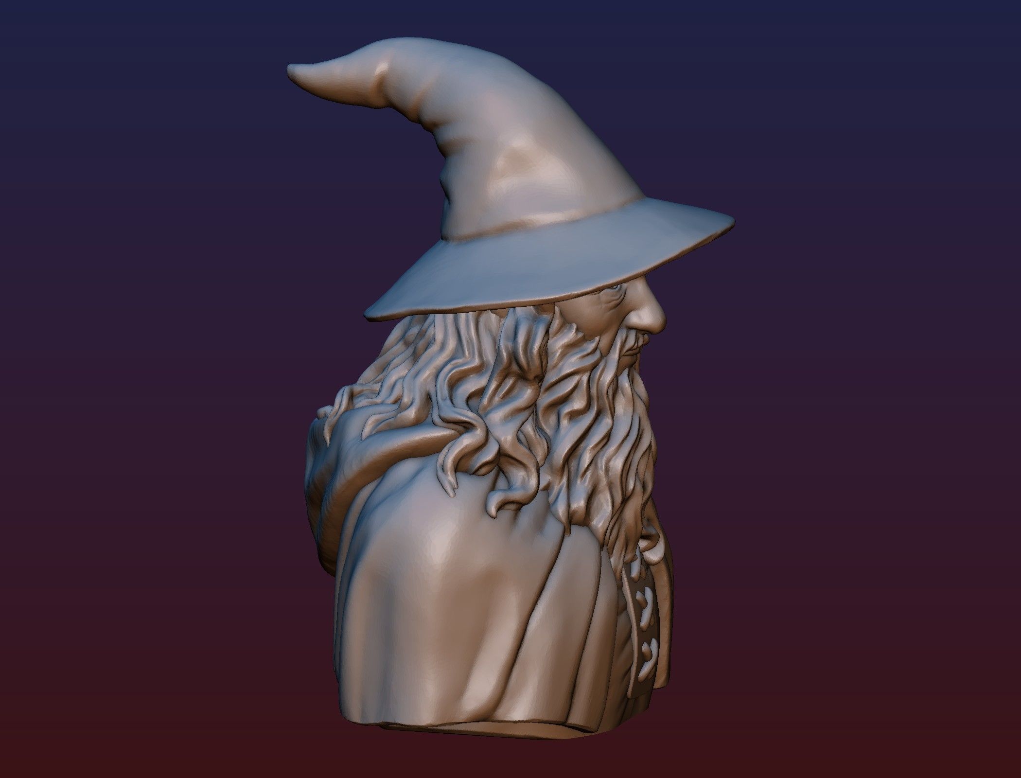 Gandalf Bust 3D print model_14