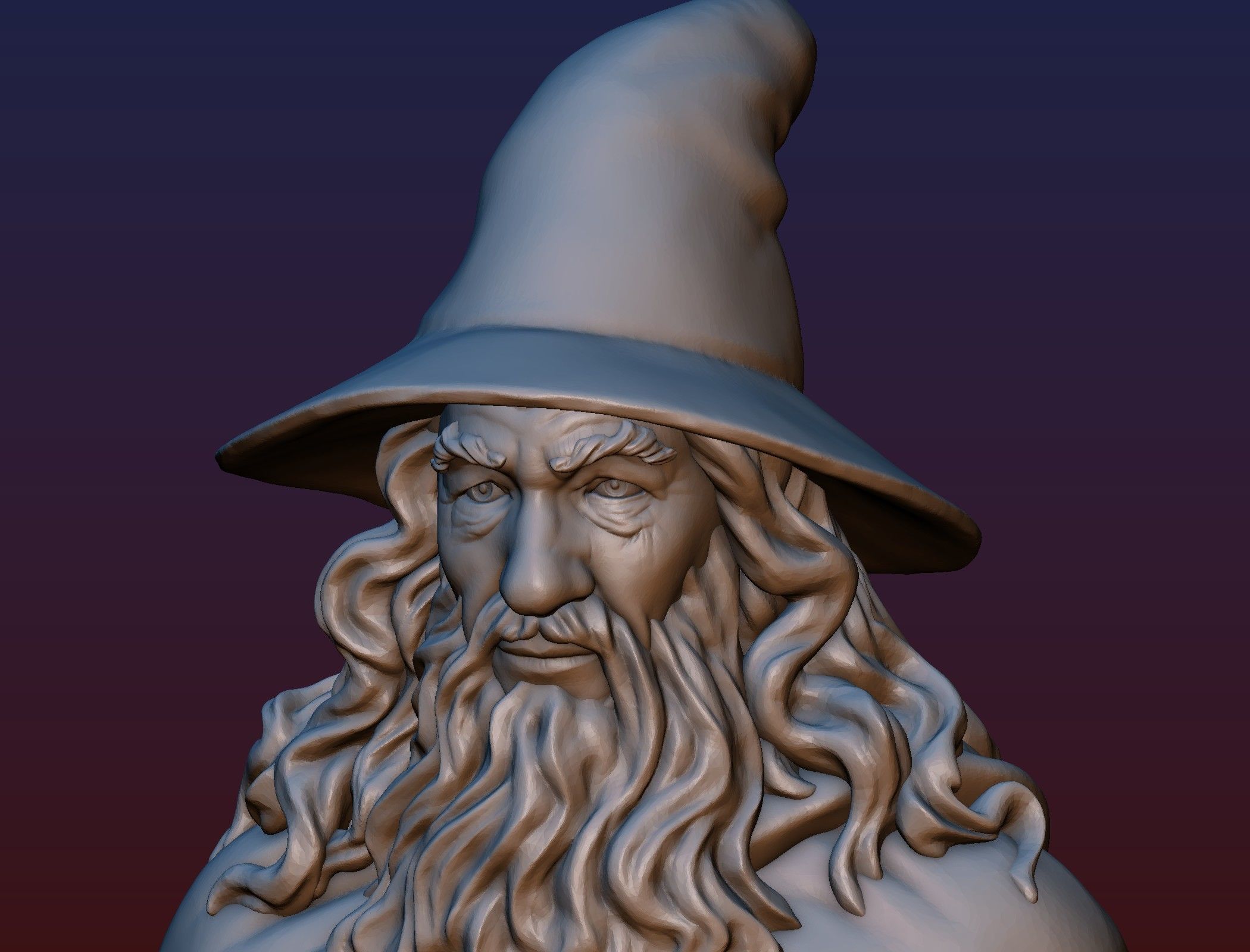 Gandalf Bust 3D print model_18