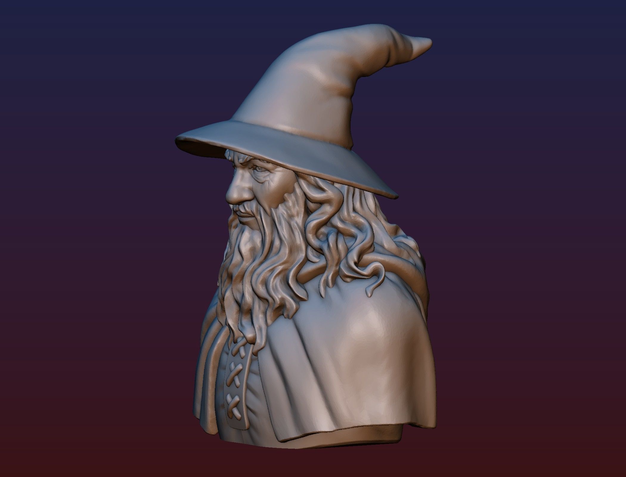 Gandalf Bust 3D print model_10