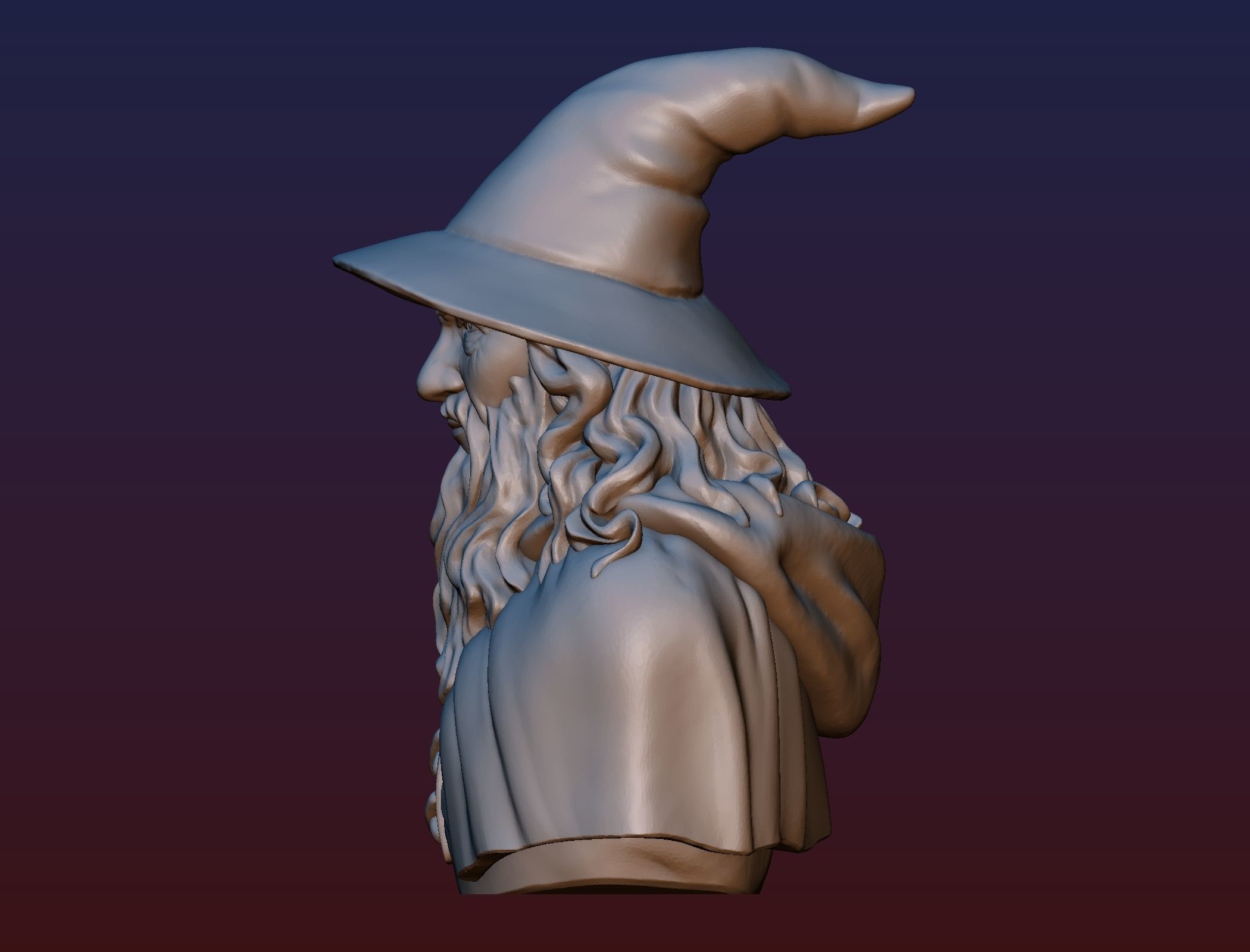 Gandalf Bust 3D print model_2