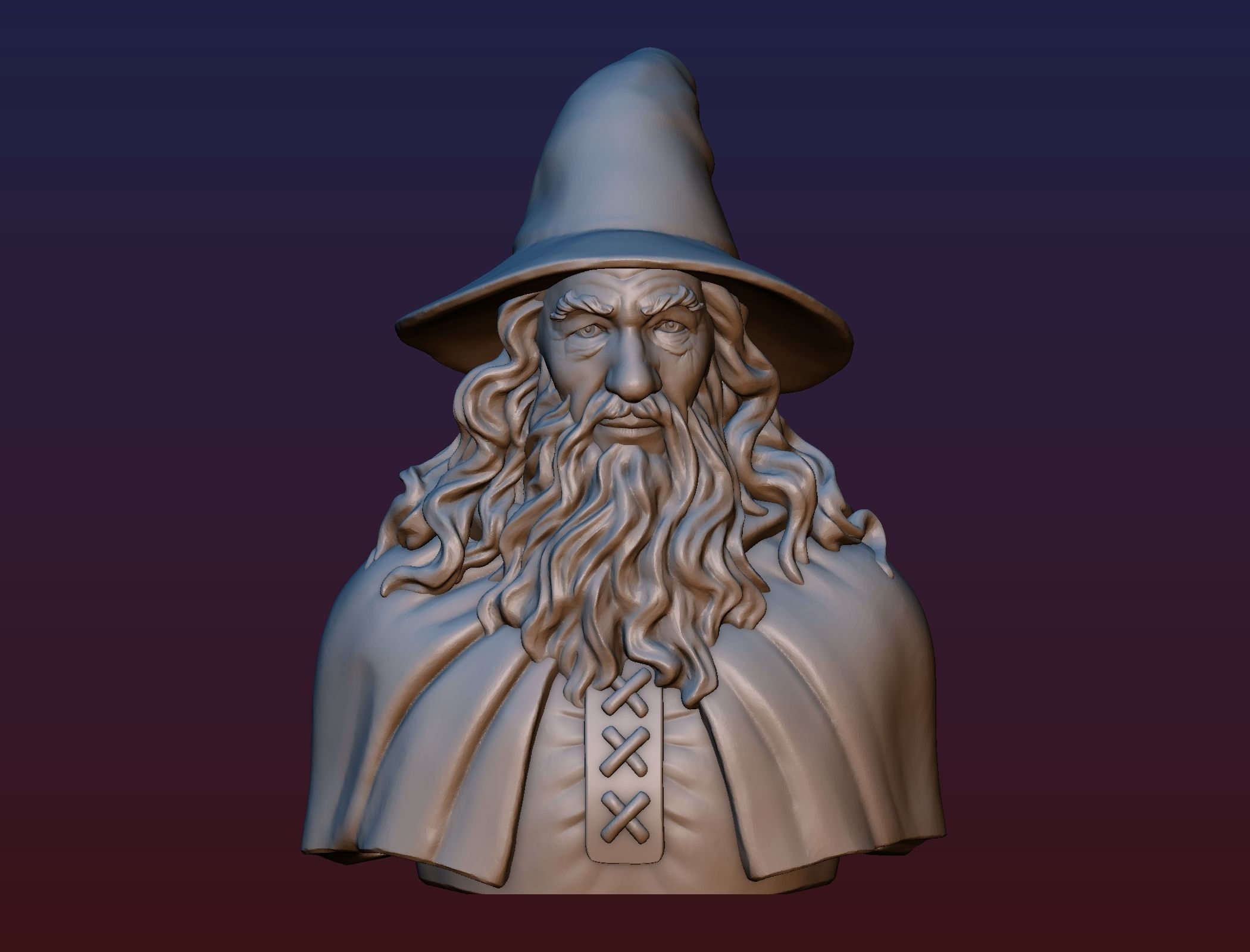 Gandalf Bust 3D print model_1