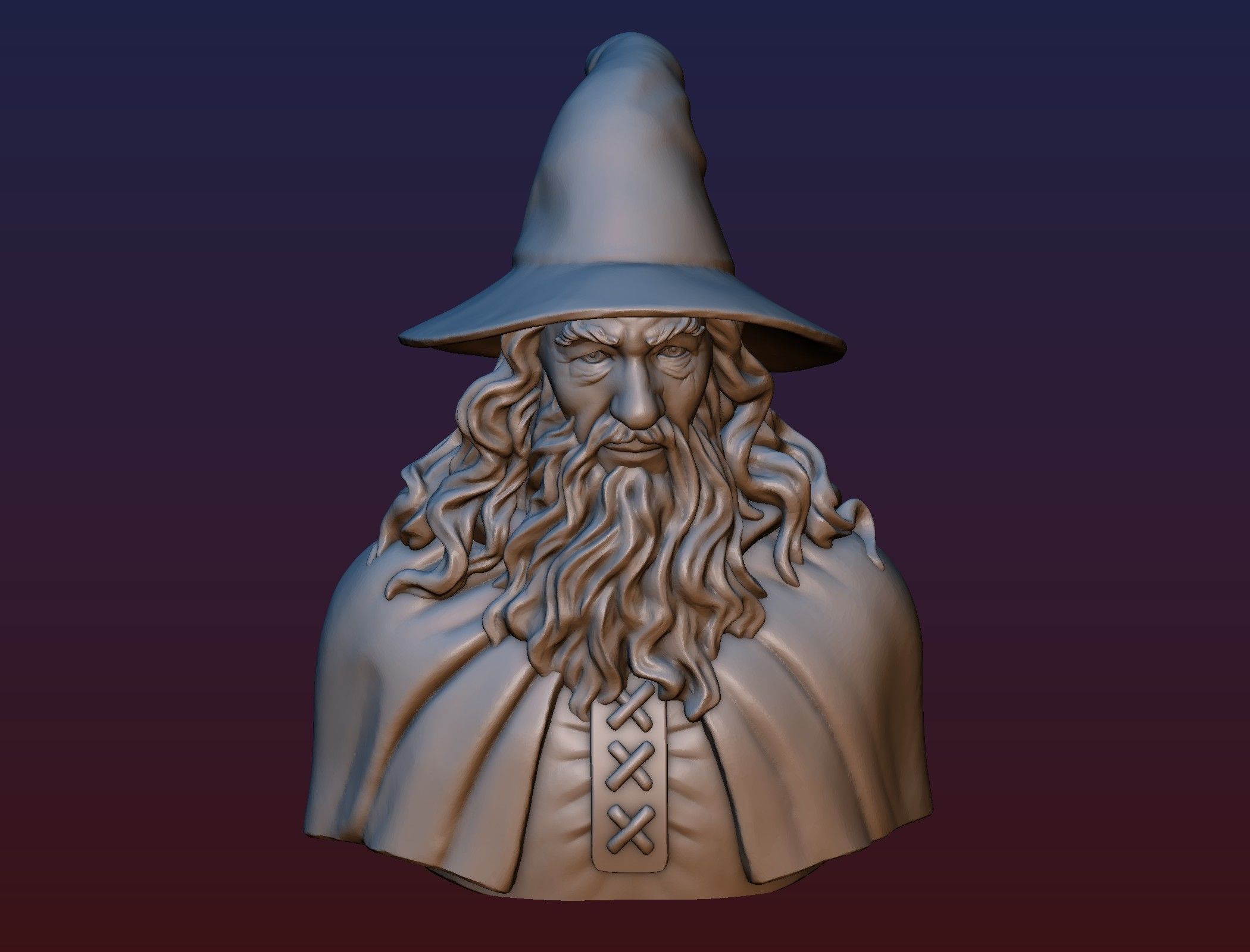 Gandalf Bust 3D print model_8