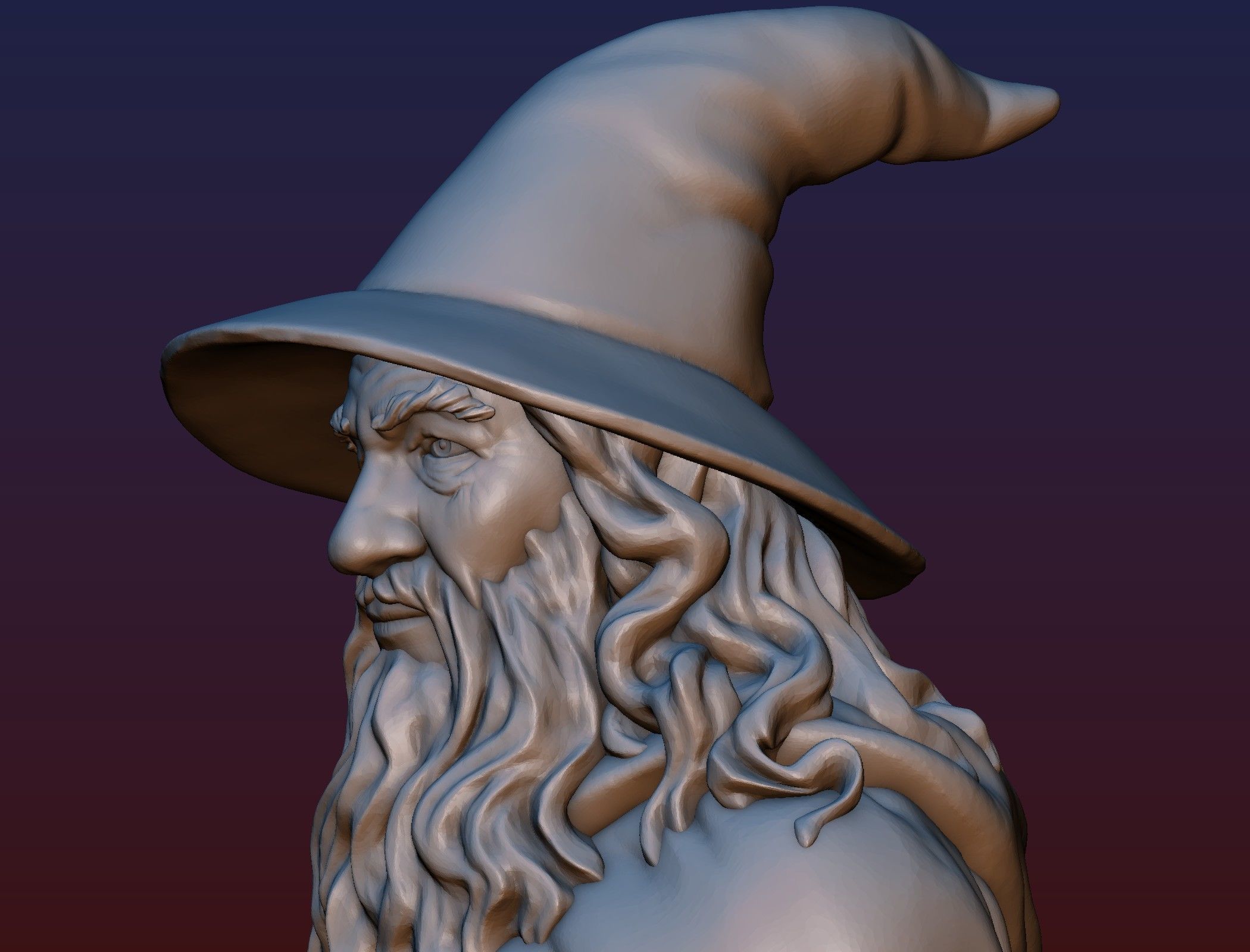 Gandalf Bust 3D print model_19
