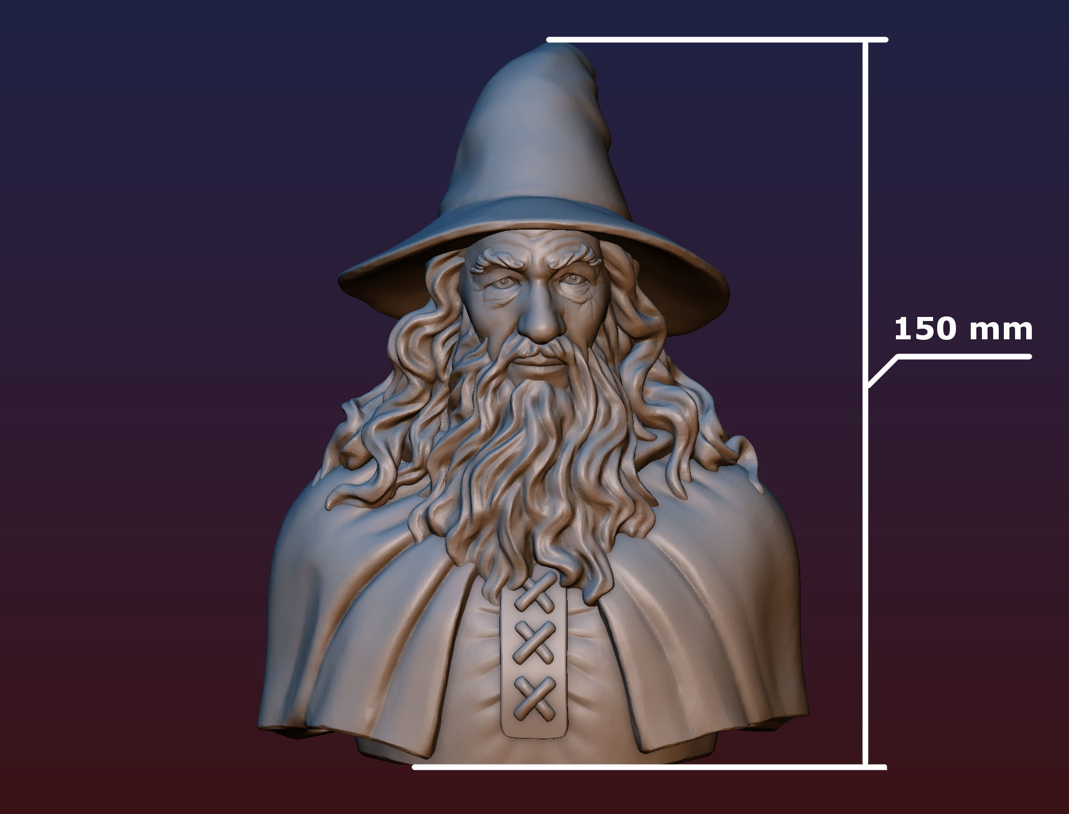 Gandalf Bust 3D print model_20