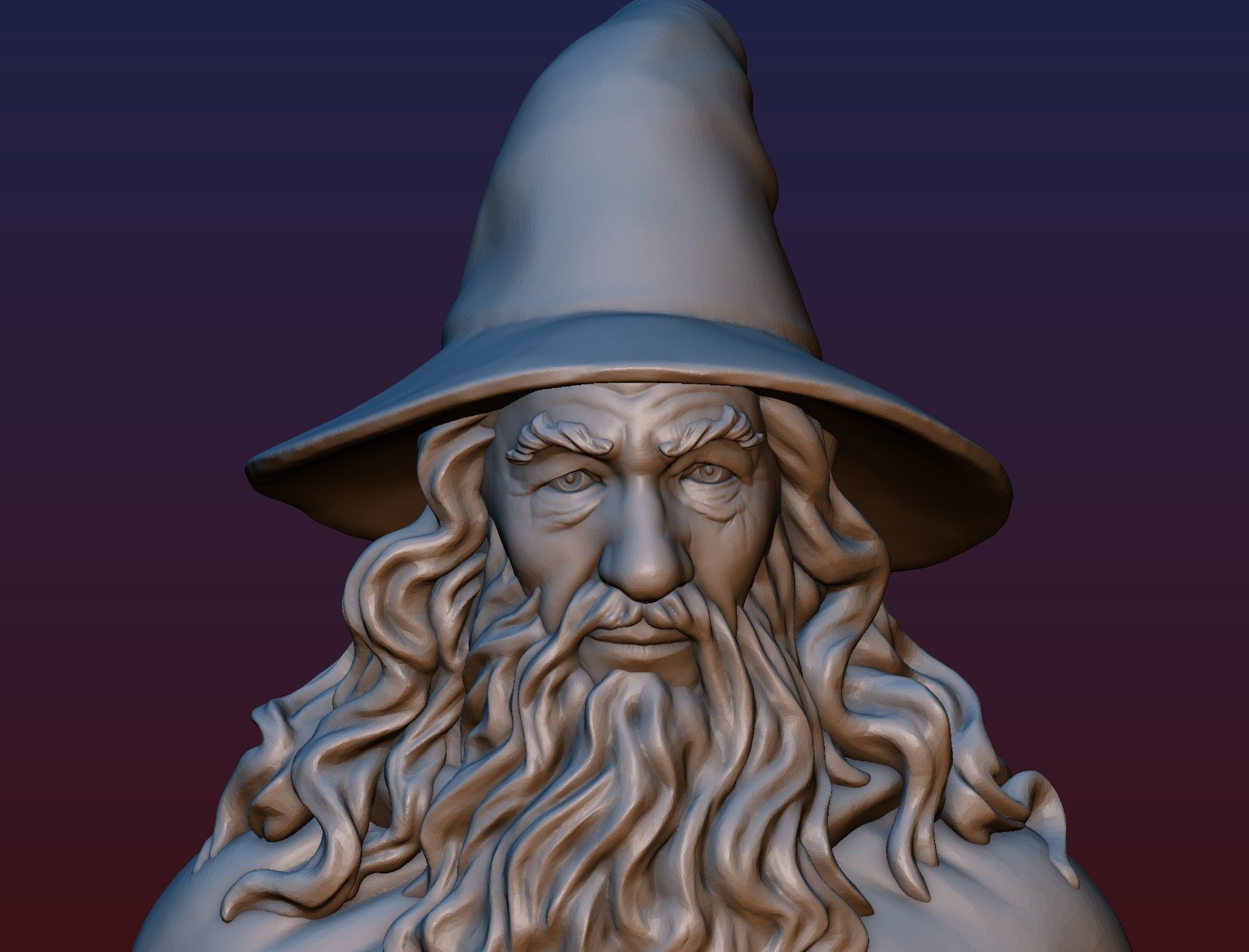 Gandalf Bust 3D print model_17