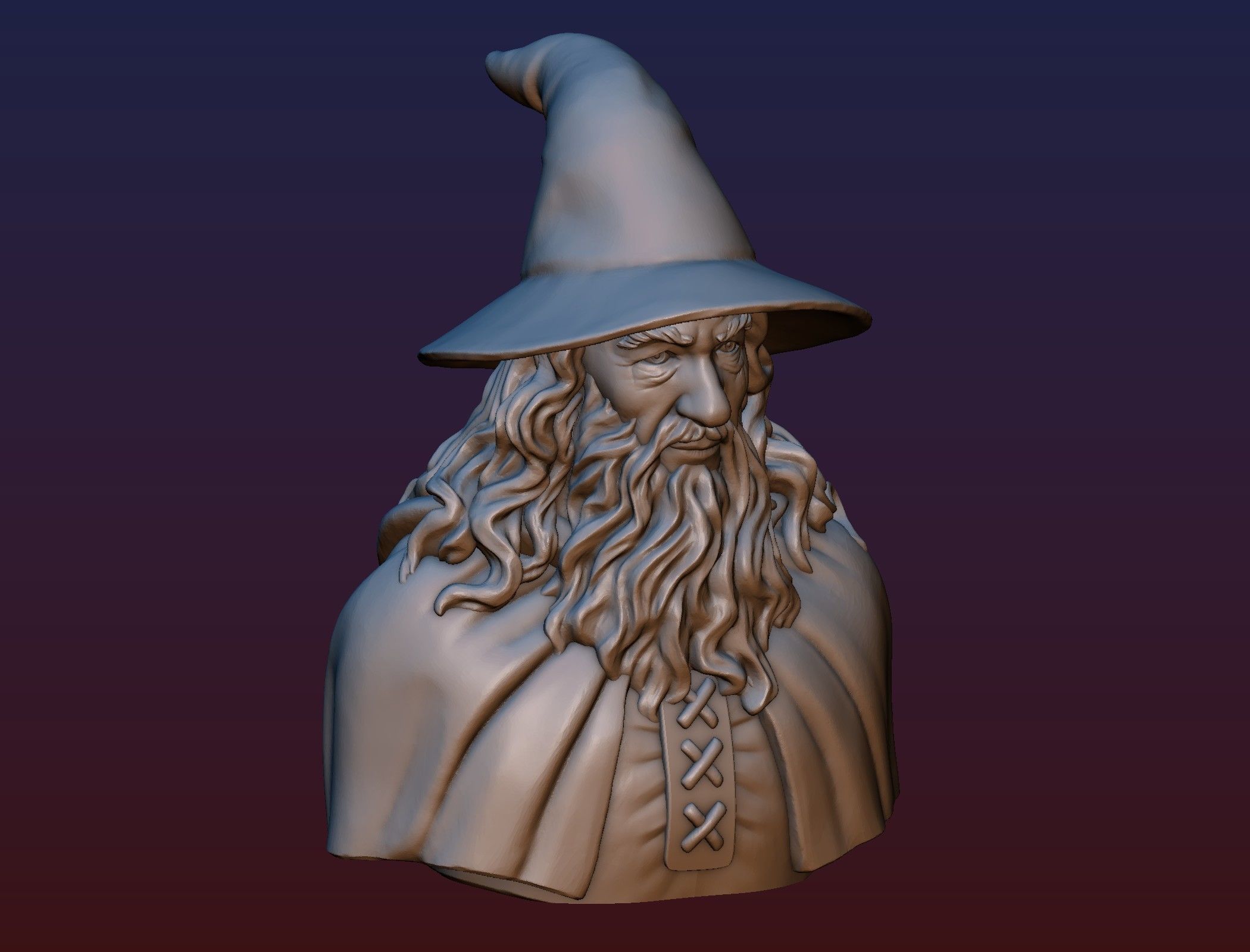 Gandalf Bust 3D print model_15