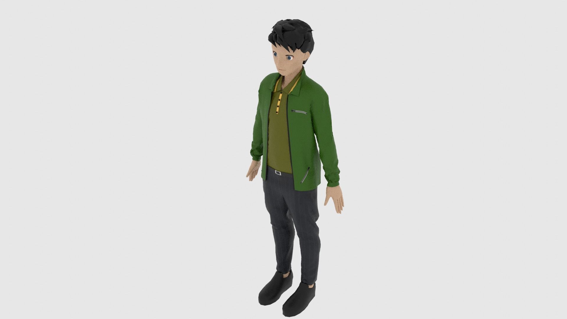 Cartoon Character Low-poly 3D model_4