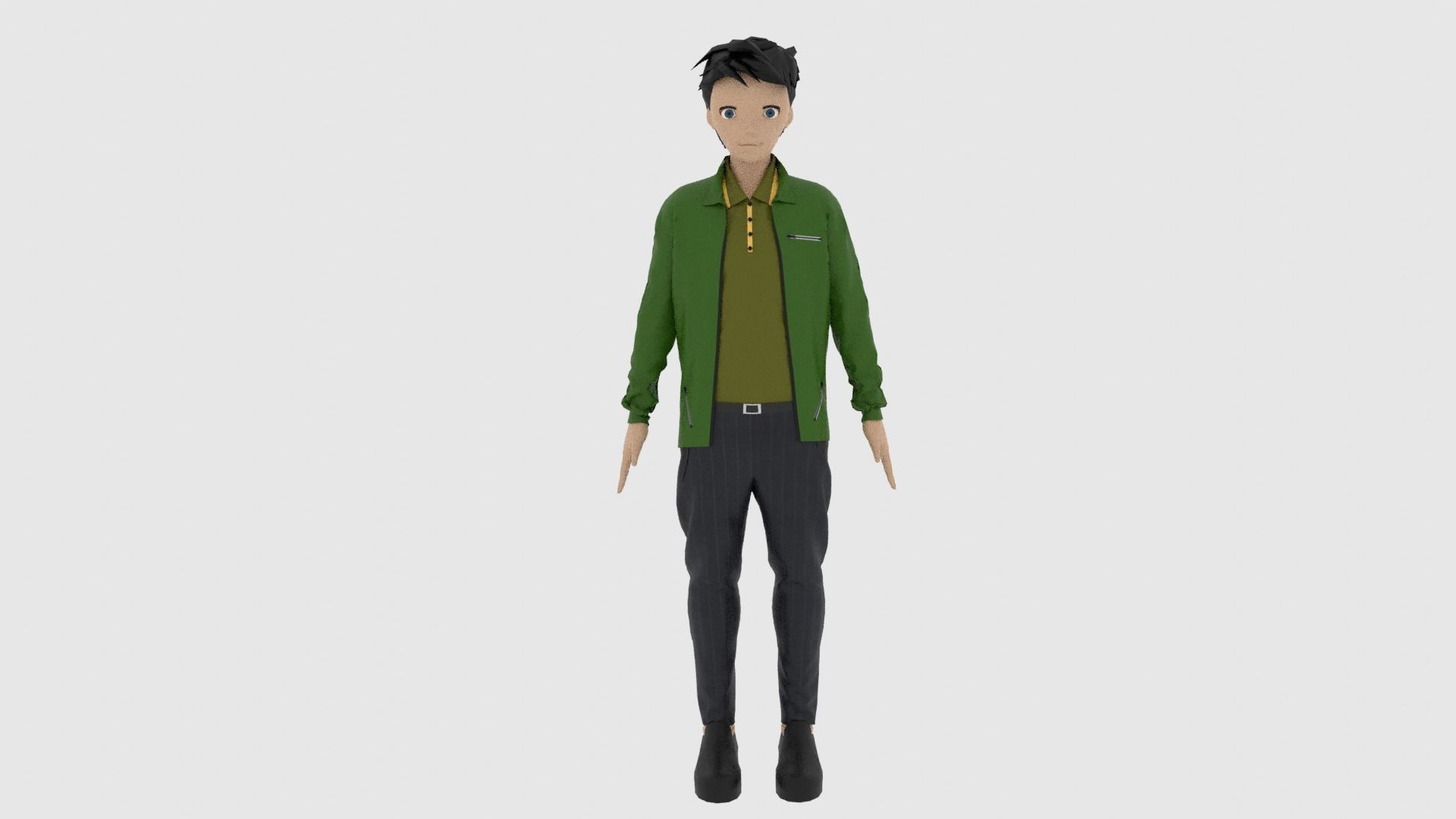 Cartoon Character Low-poly 3D model_2
