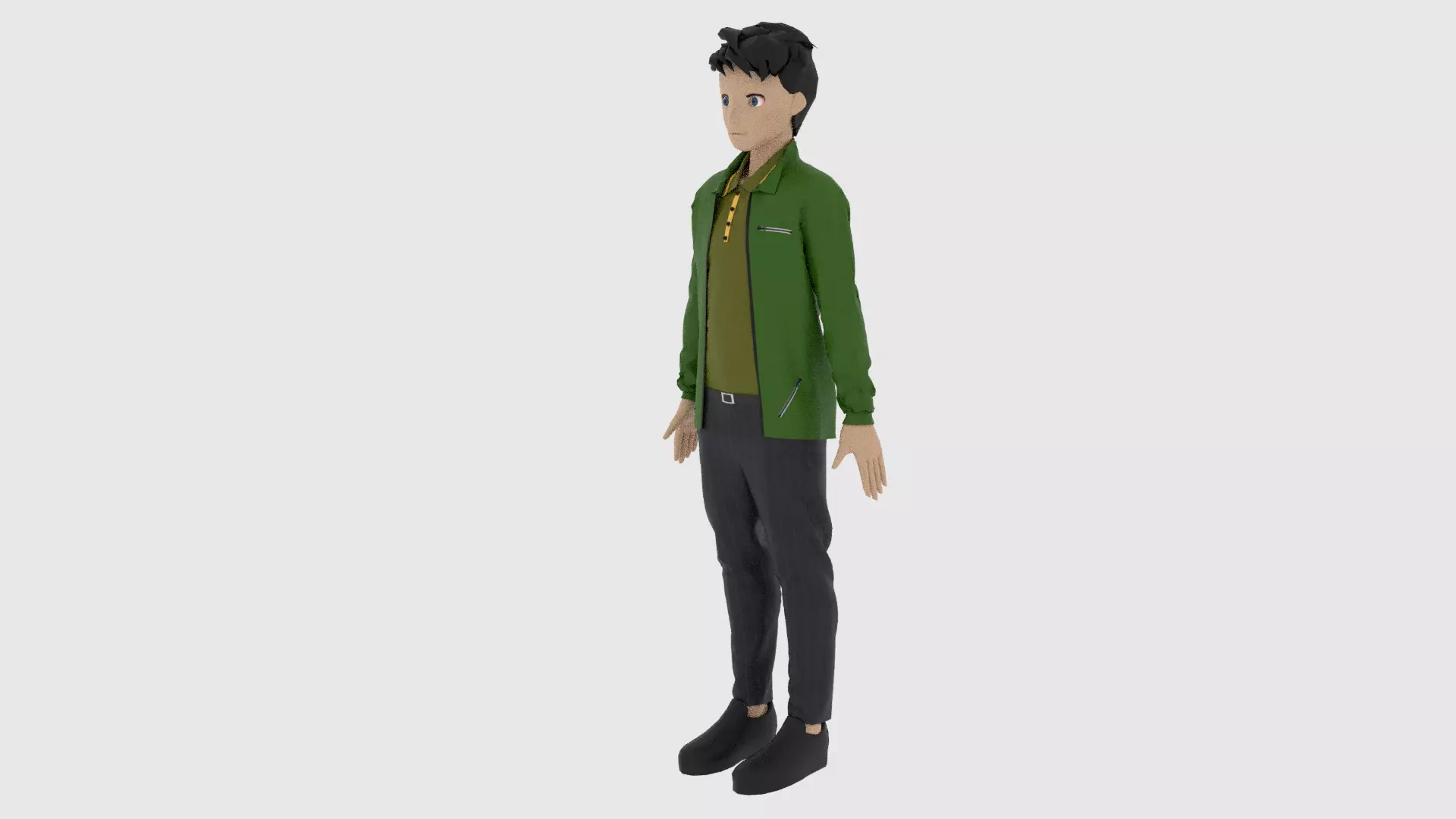 Cartoon Character Low-poly 3D model_0