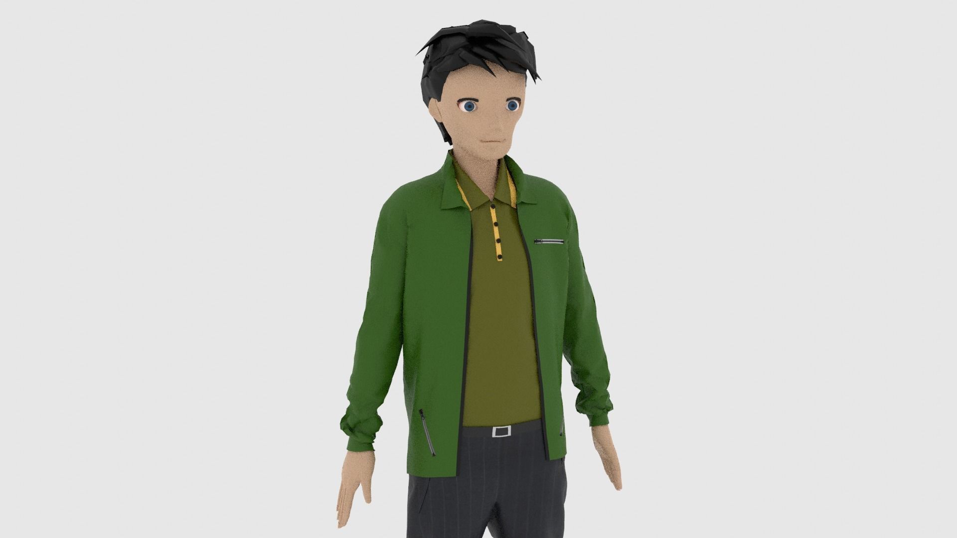 Cartoon Character Low-poly 3D model_7