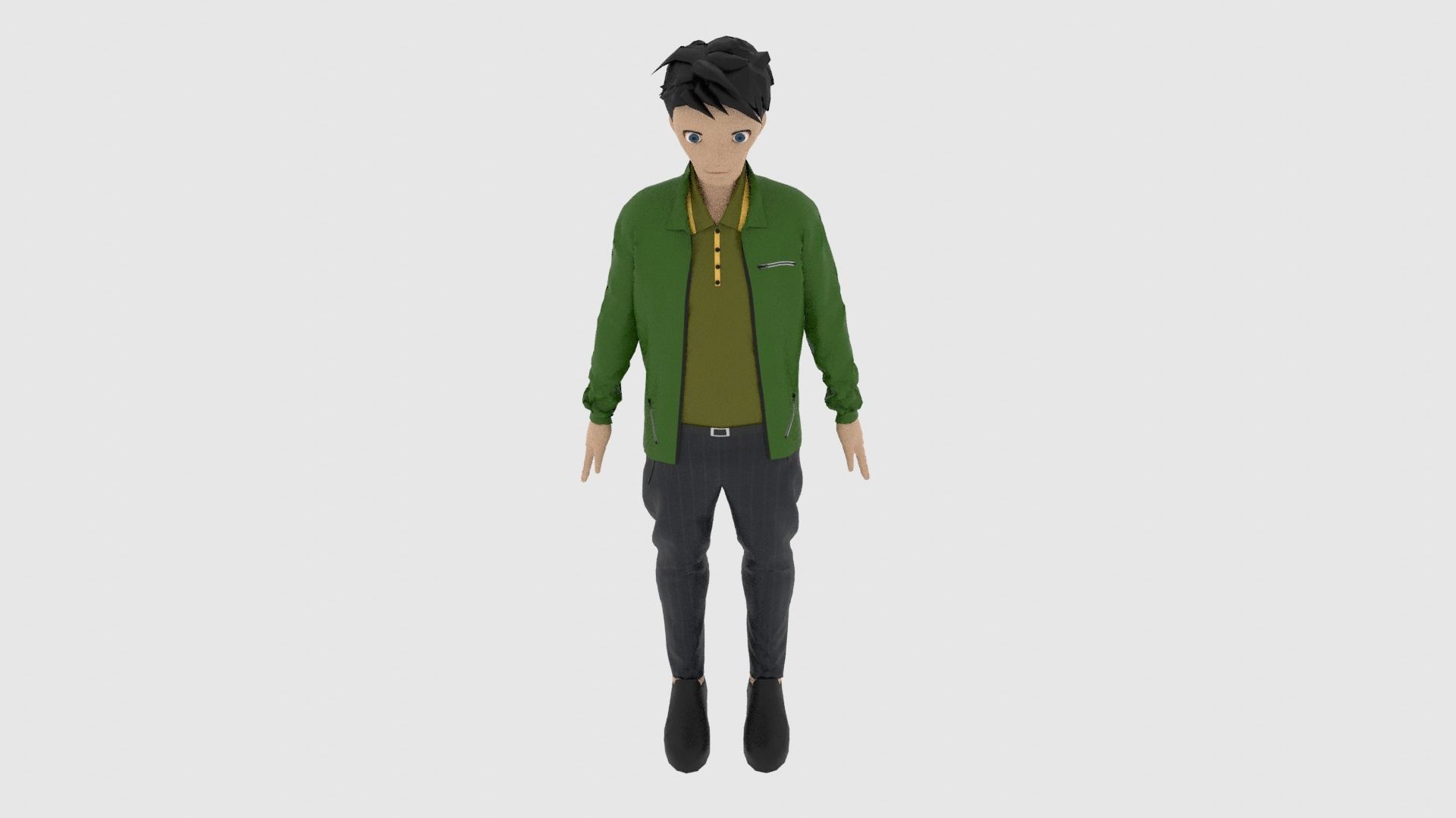 Cartoon Character Low-poly 3D model_5