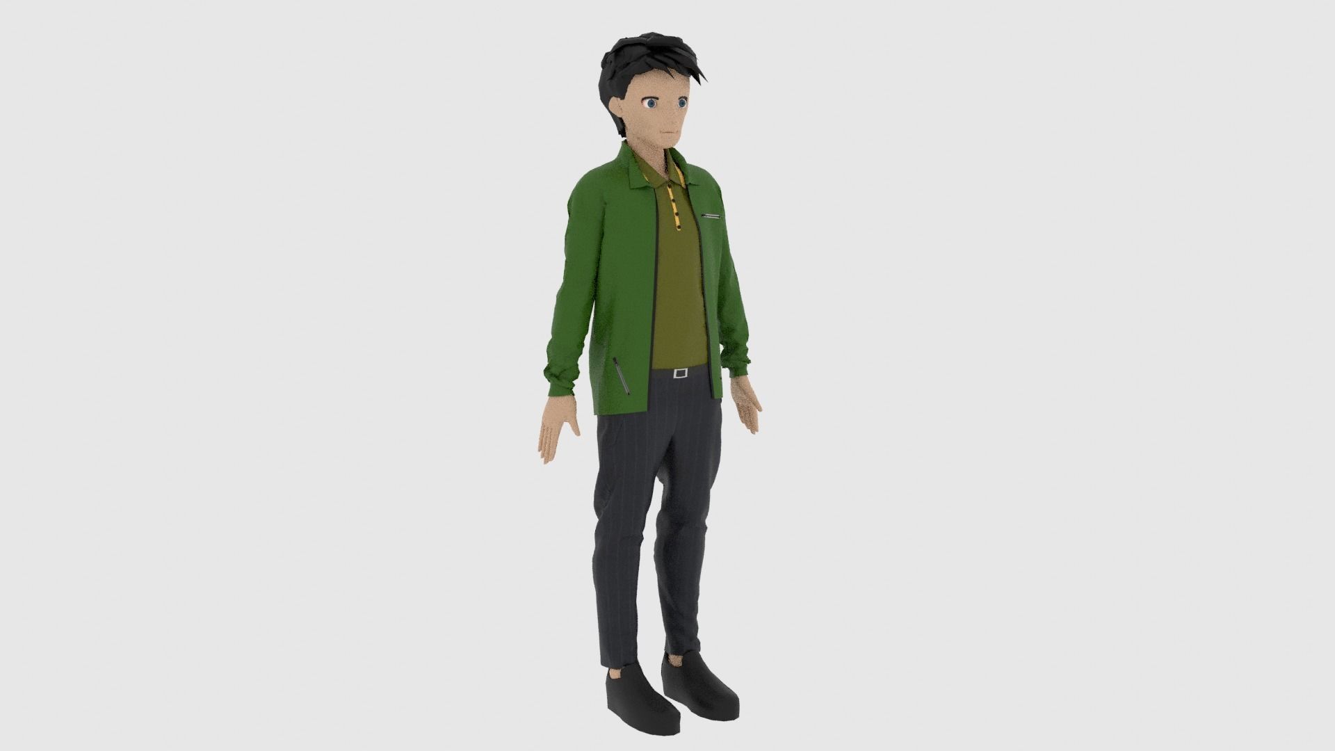 Cartoon Character Low-poly 3D model_3