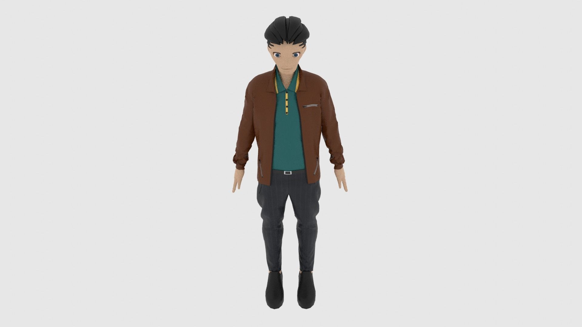 Cartoon Character Low-poly 3D model_5
