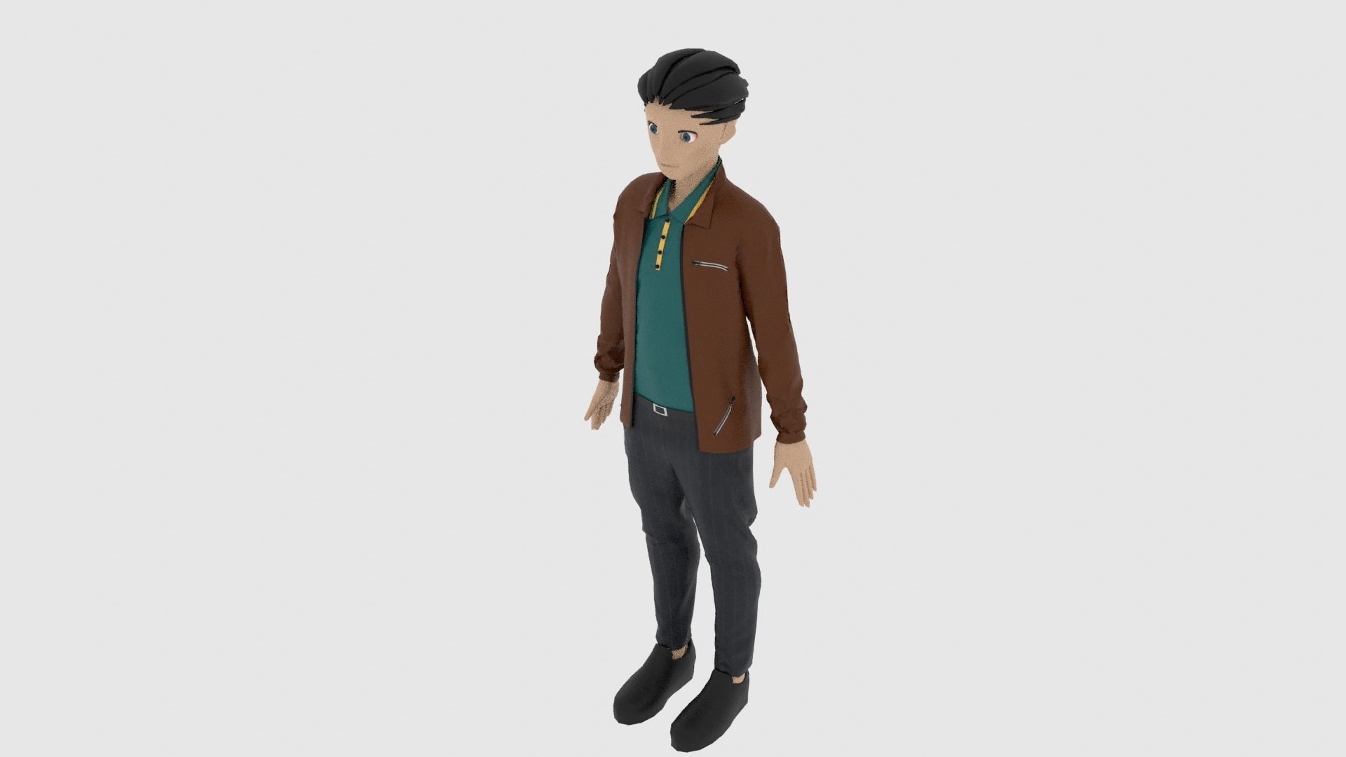 Cartoon Character Low-poly 3D model_4
