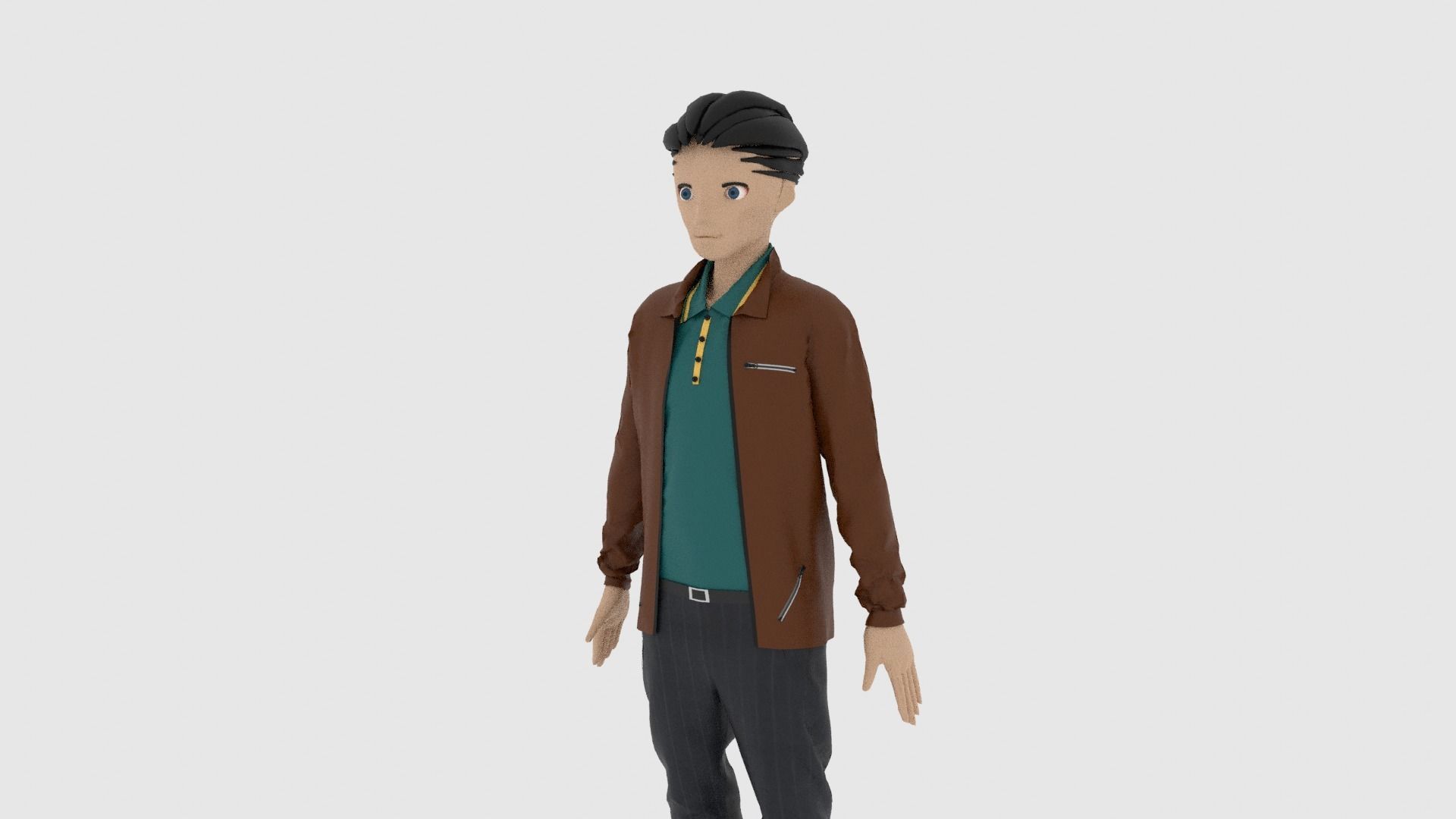 Cartoon Character Low-poly 3D model_1